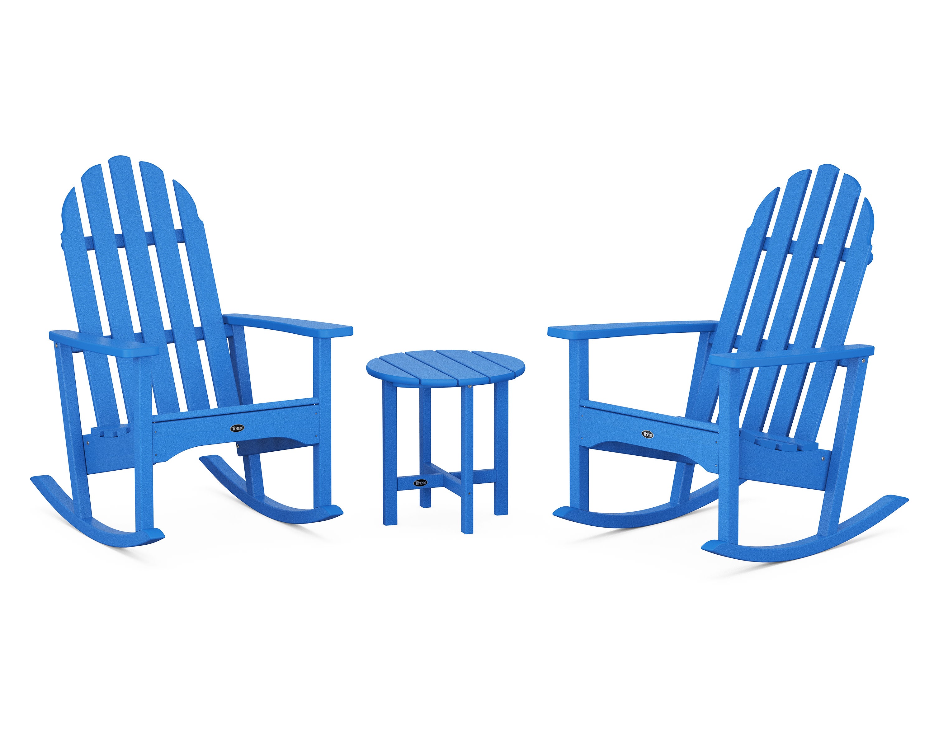 Cape Cod 3-Piece Adirondack Rocker Set in Pacific Blue