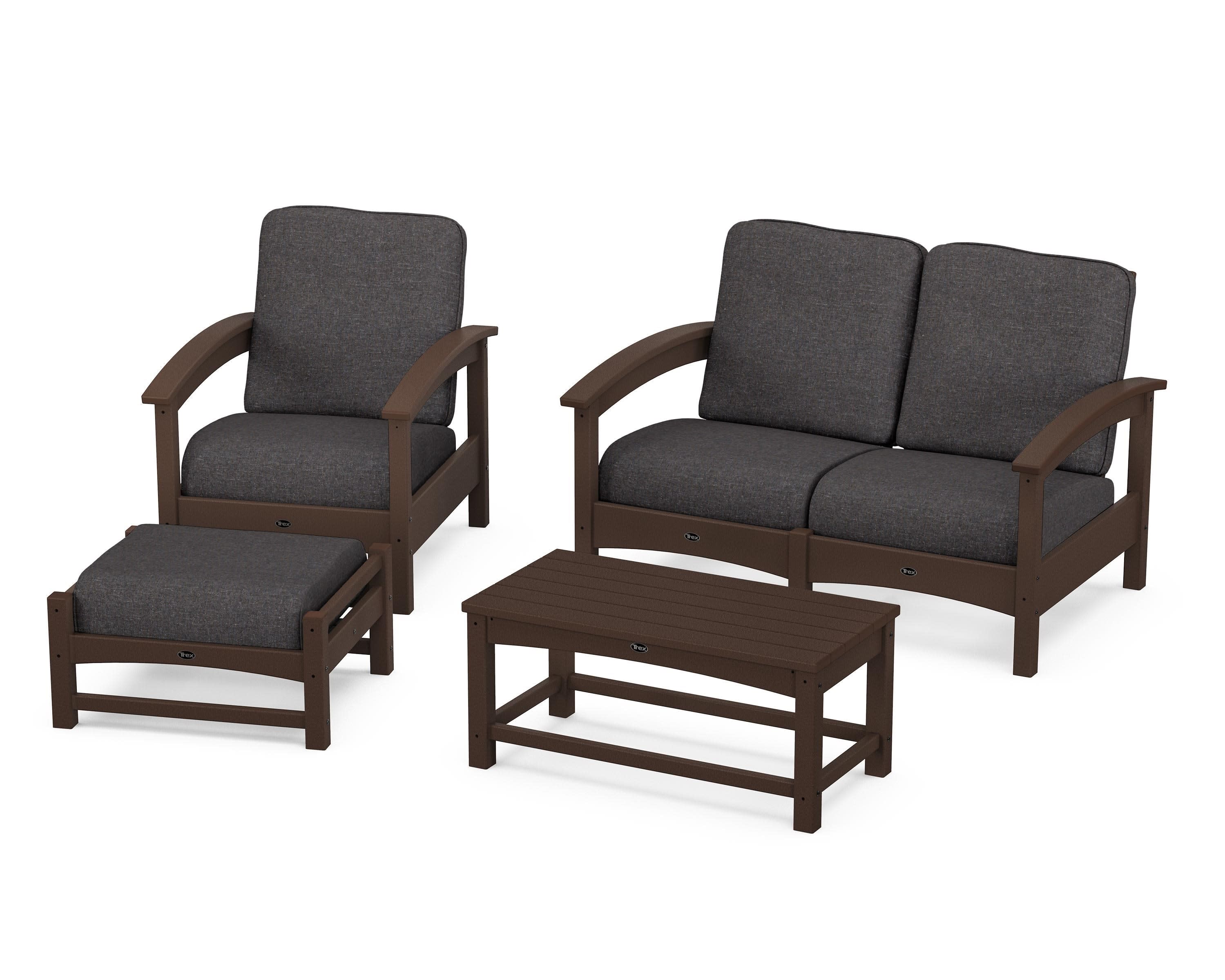Rockport 4-Piece Deep Seating Conversation Group in Vintage Lantern / Ash Charcoal