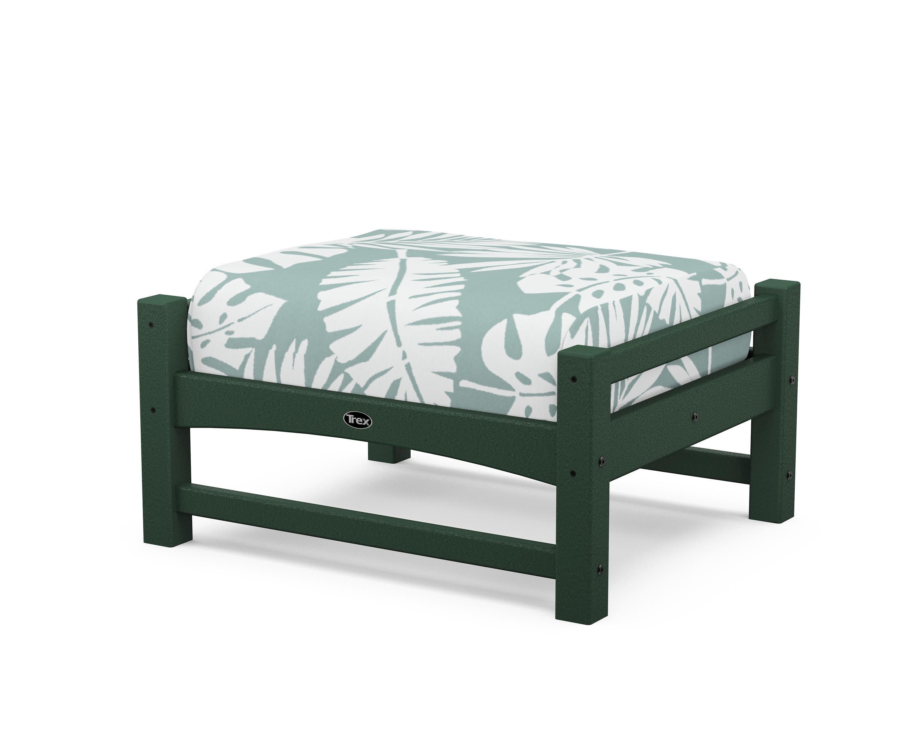Rockport Club Ottoman in Rainforest Canopy / Leaf Glacier Spa
