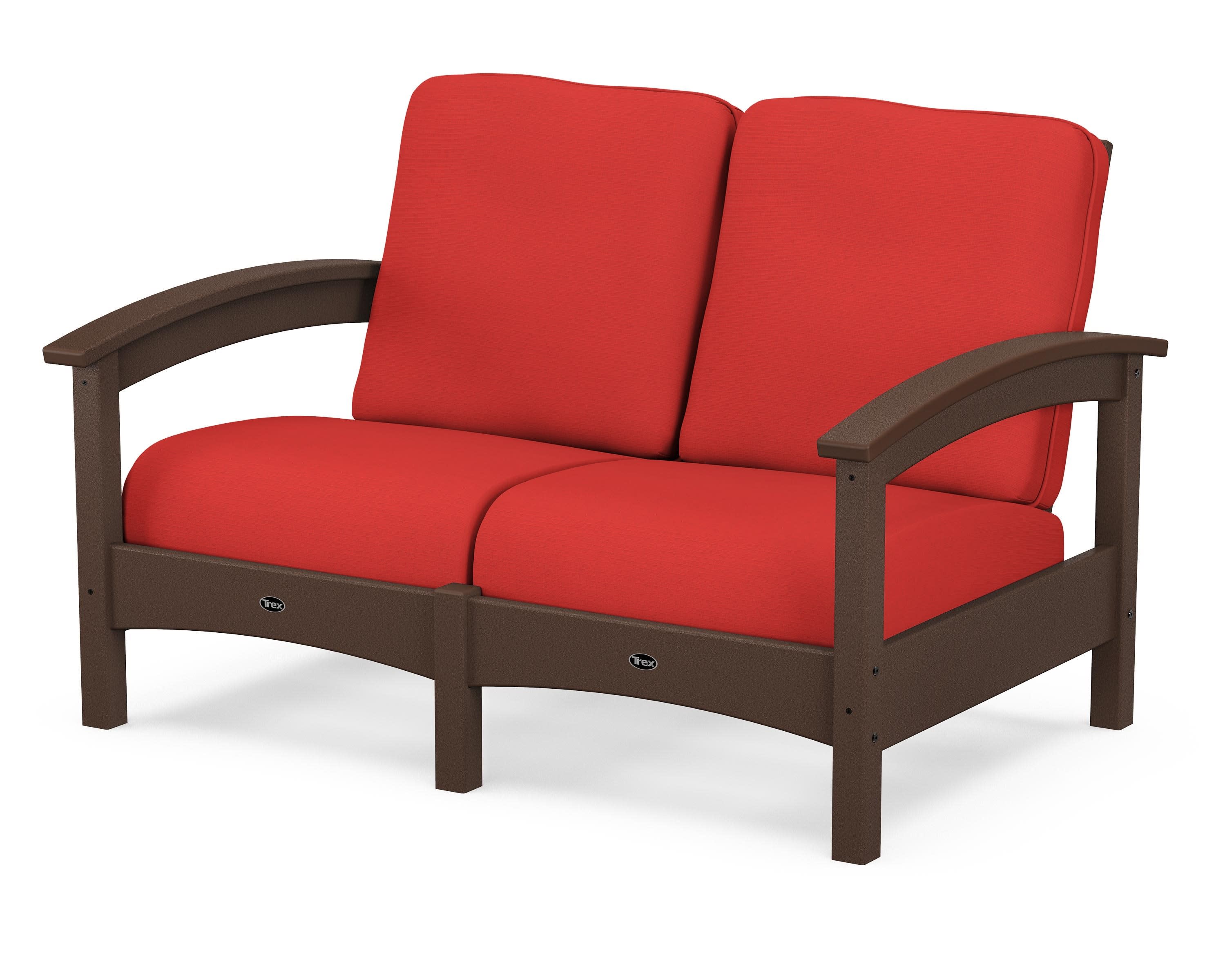 Rockport Club Loveseat in Vintage Lantern / Crimson Linen