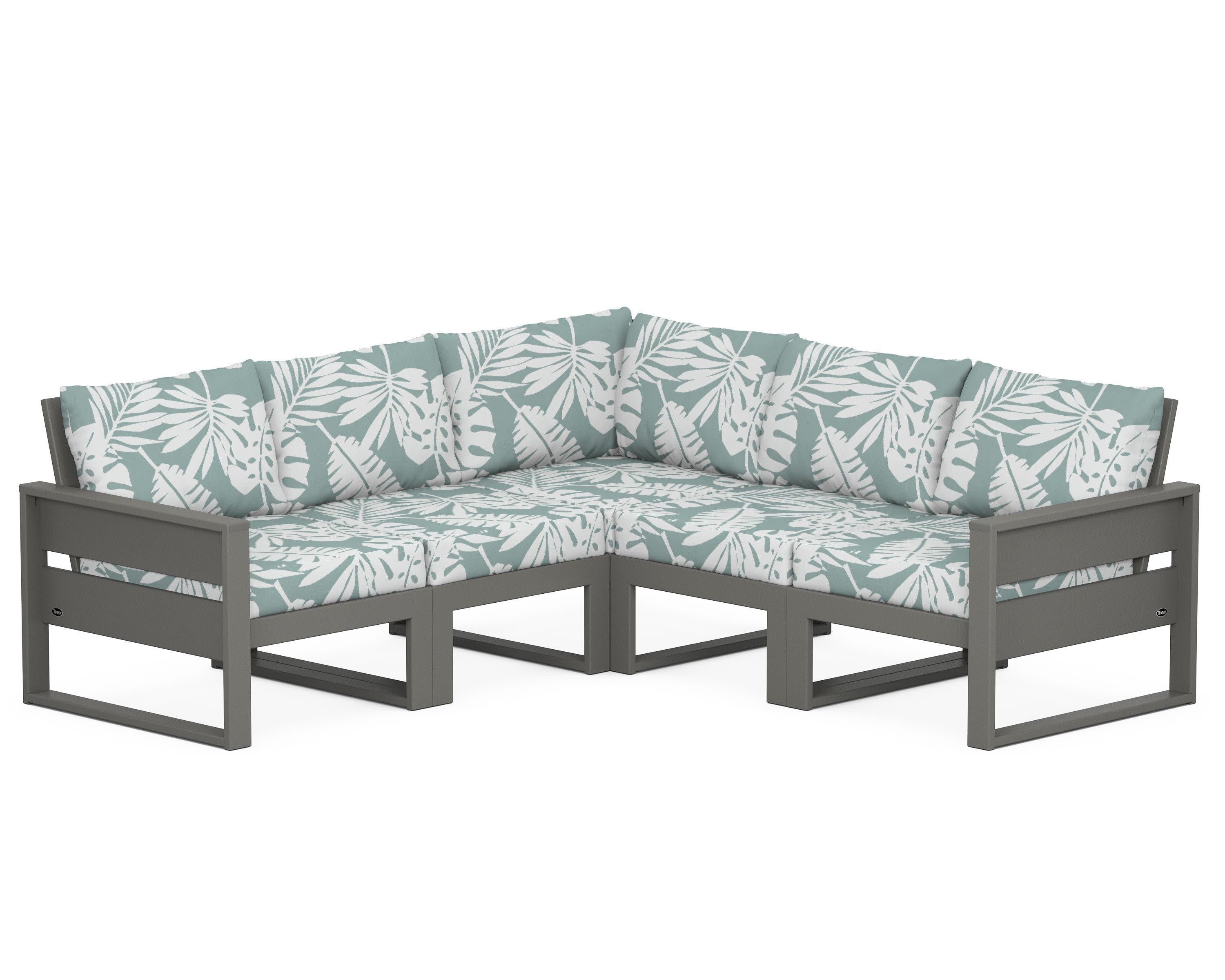 Eastport 5-Piece Sectional in Stepping Stone / Leaf Glacier Spa