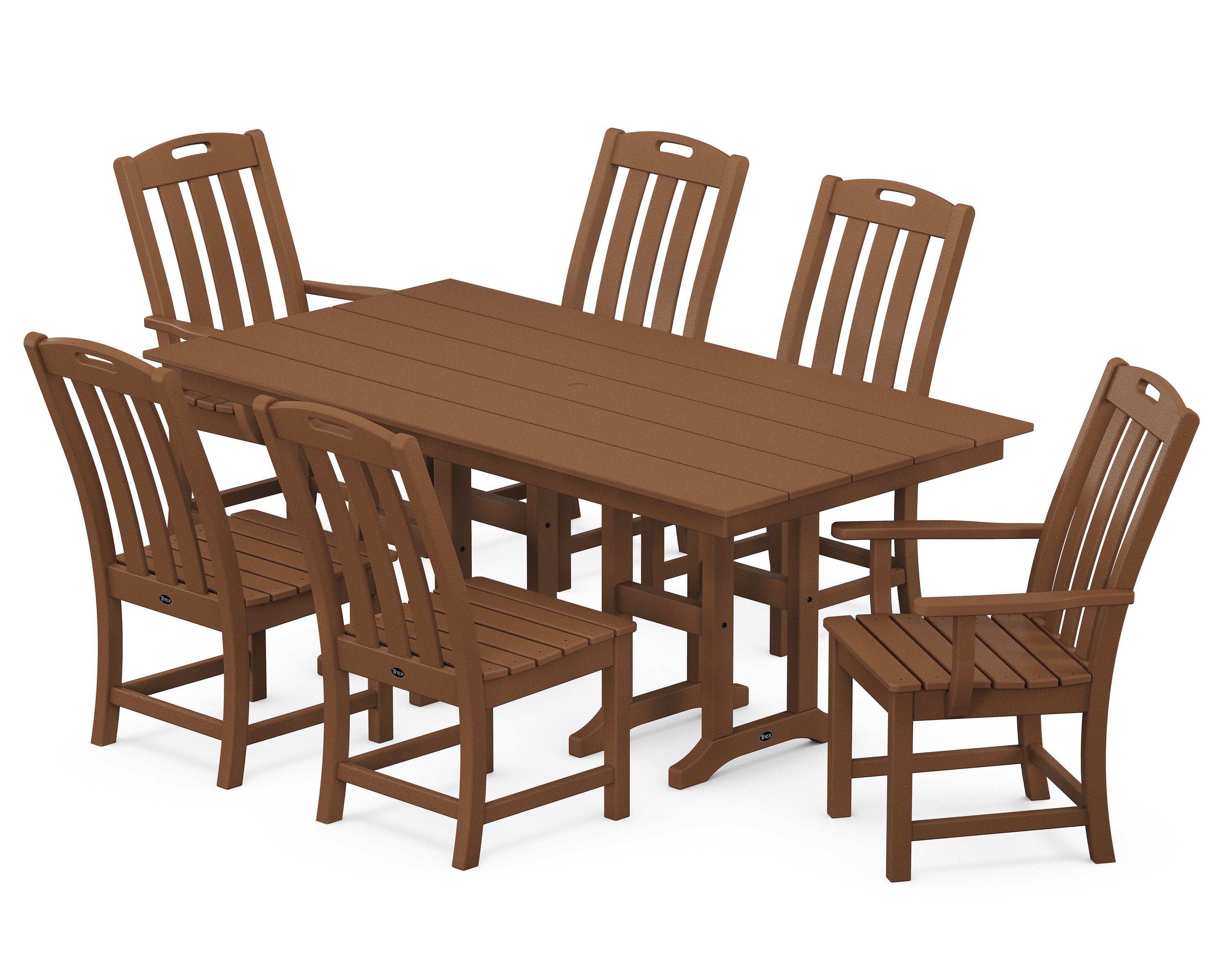 Yacht Club 7-Piece Farmhouse Dining Set in Tree House