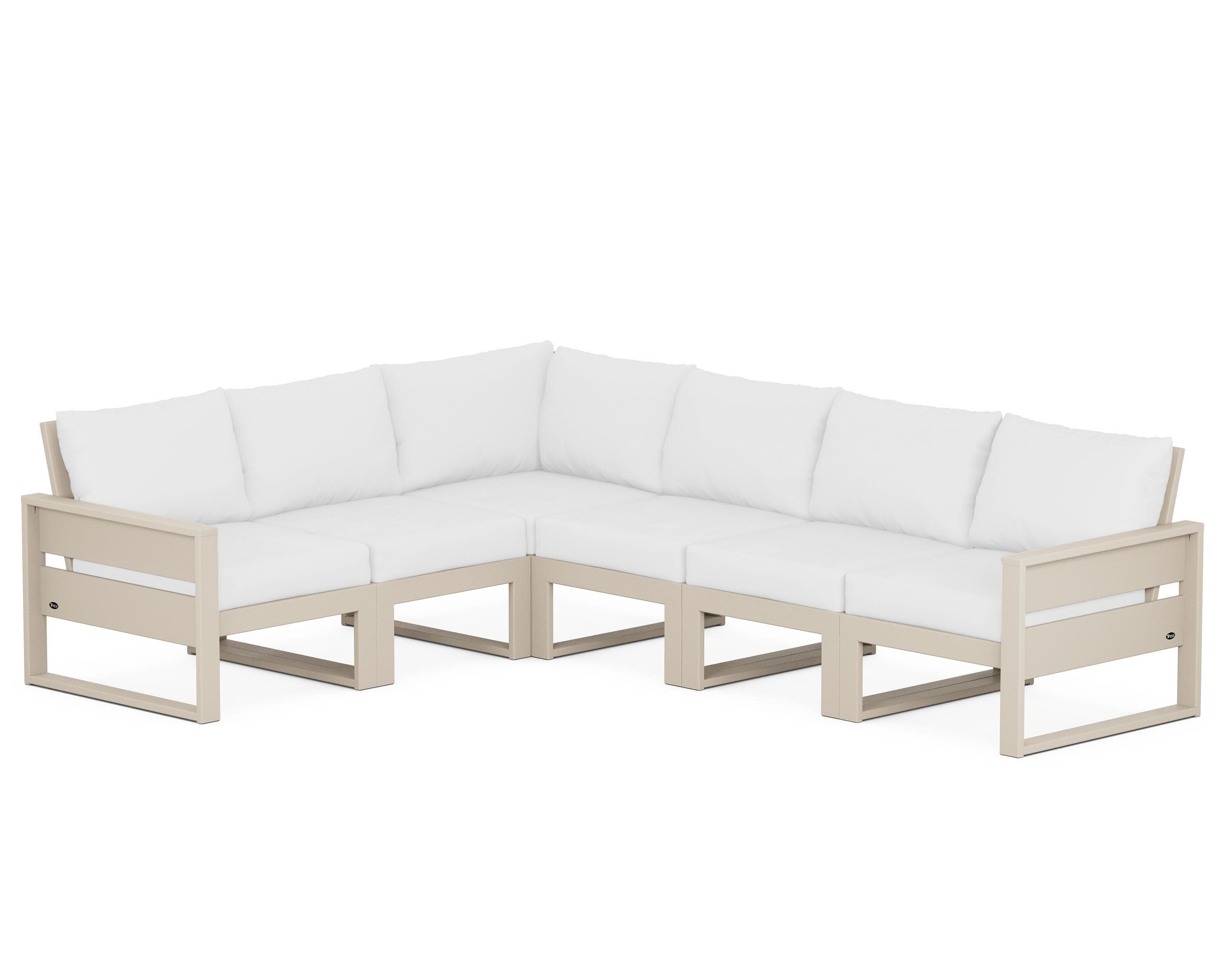 Eastport 6-Piece Sectional in Sand Castle / Natural