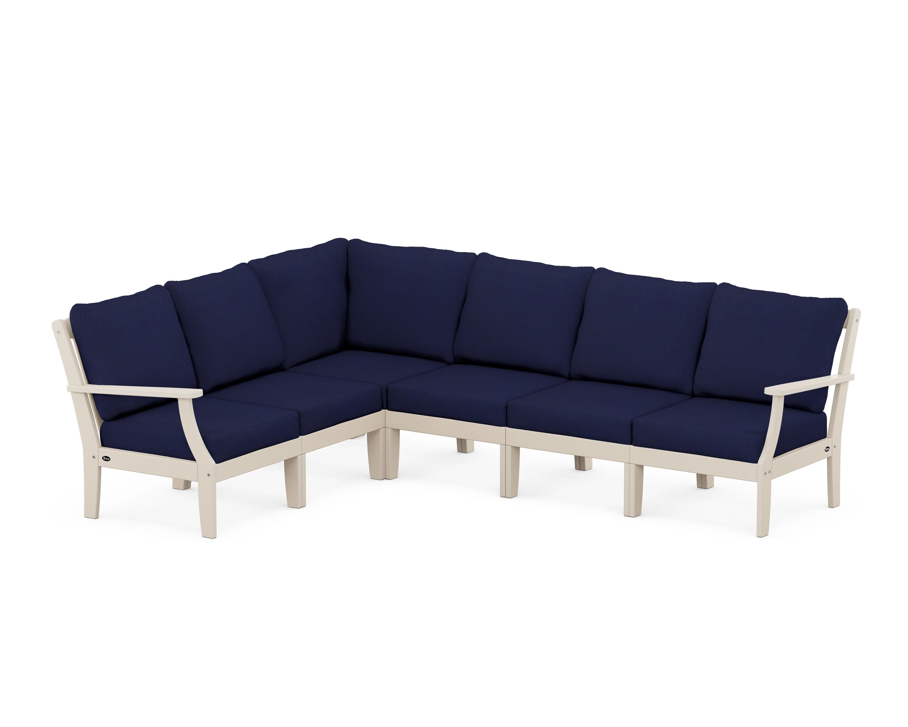 Yacht Club Modular 6-Piece Deep Seating Set in Sand Castle / Navy