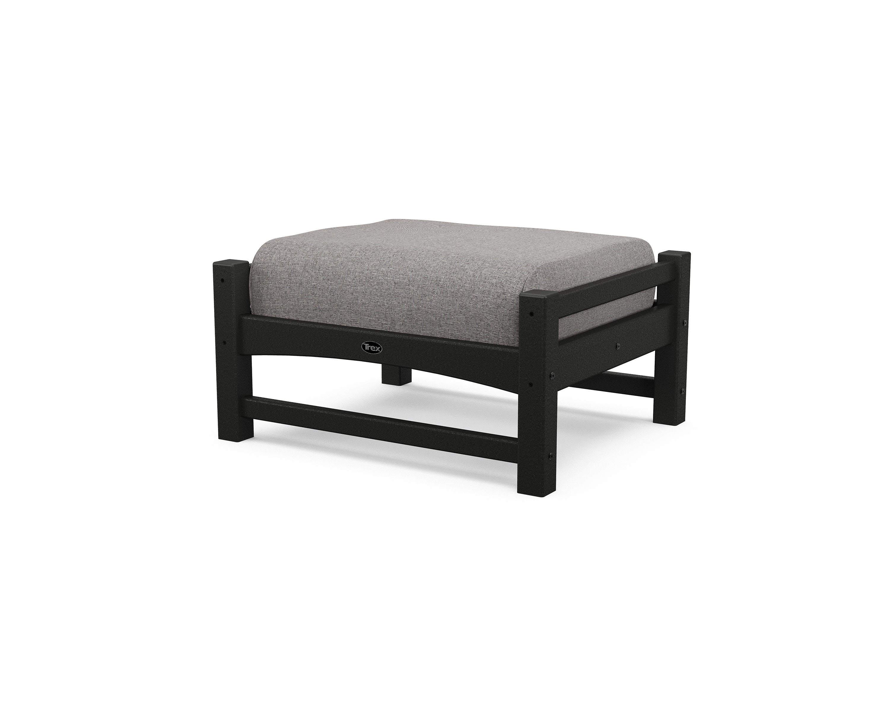 Rockport Club Ottoman in Charcoal Black / Grey Mist
