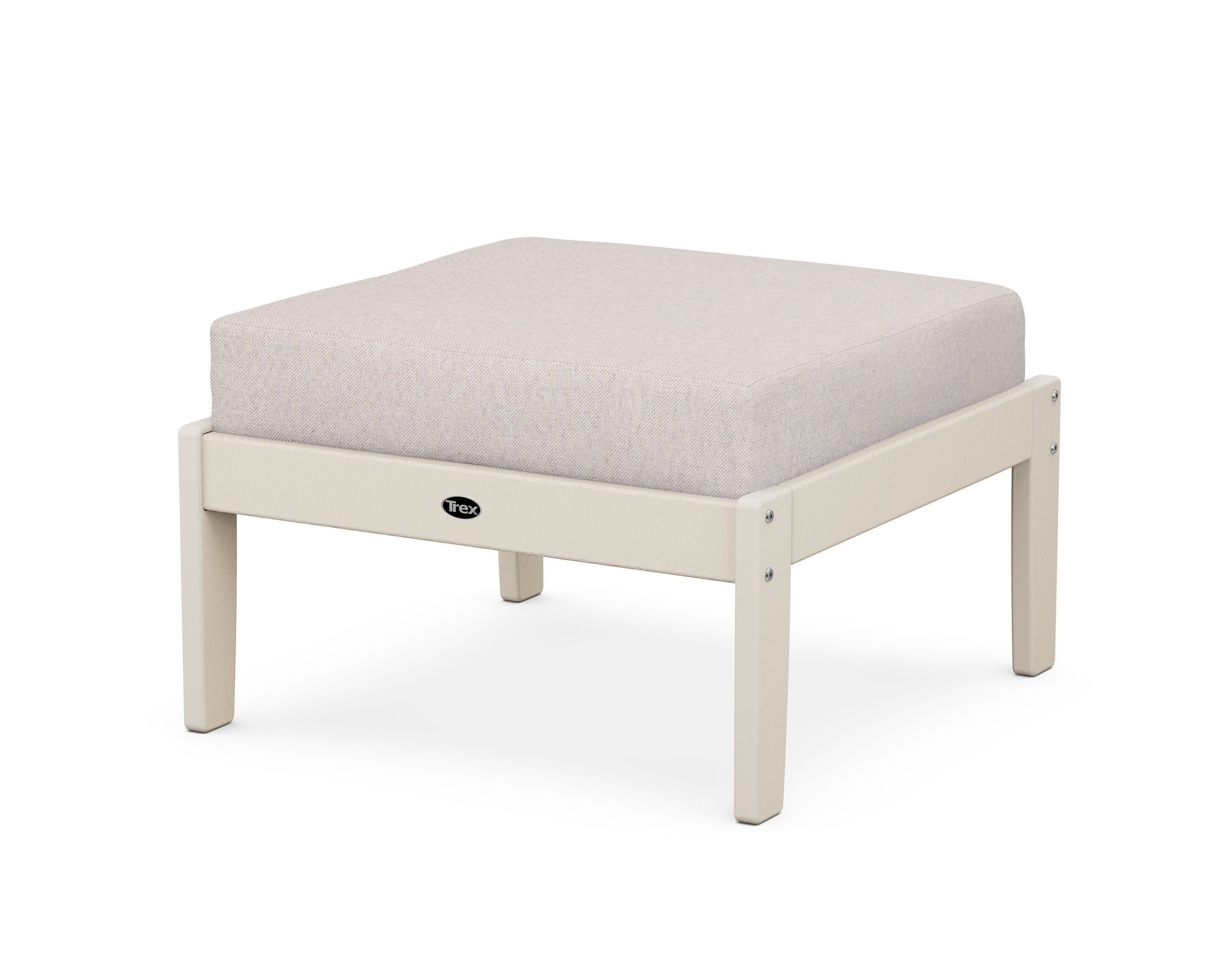 Yacht Club Deep Seating Ottoman in Sand Castle / Dune Burlap