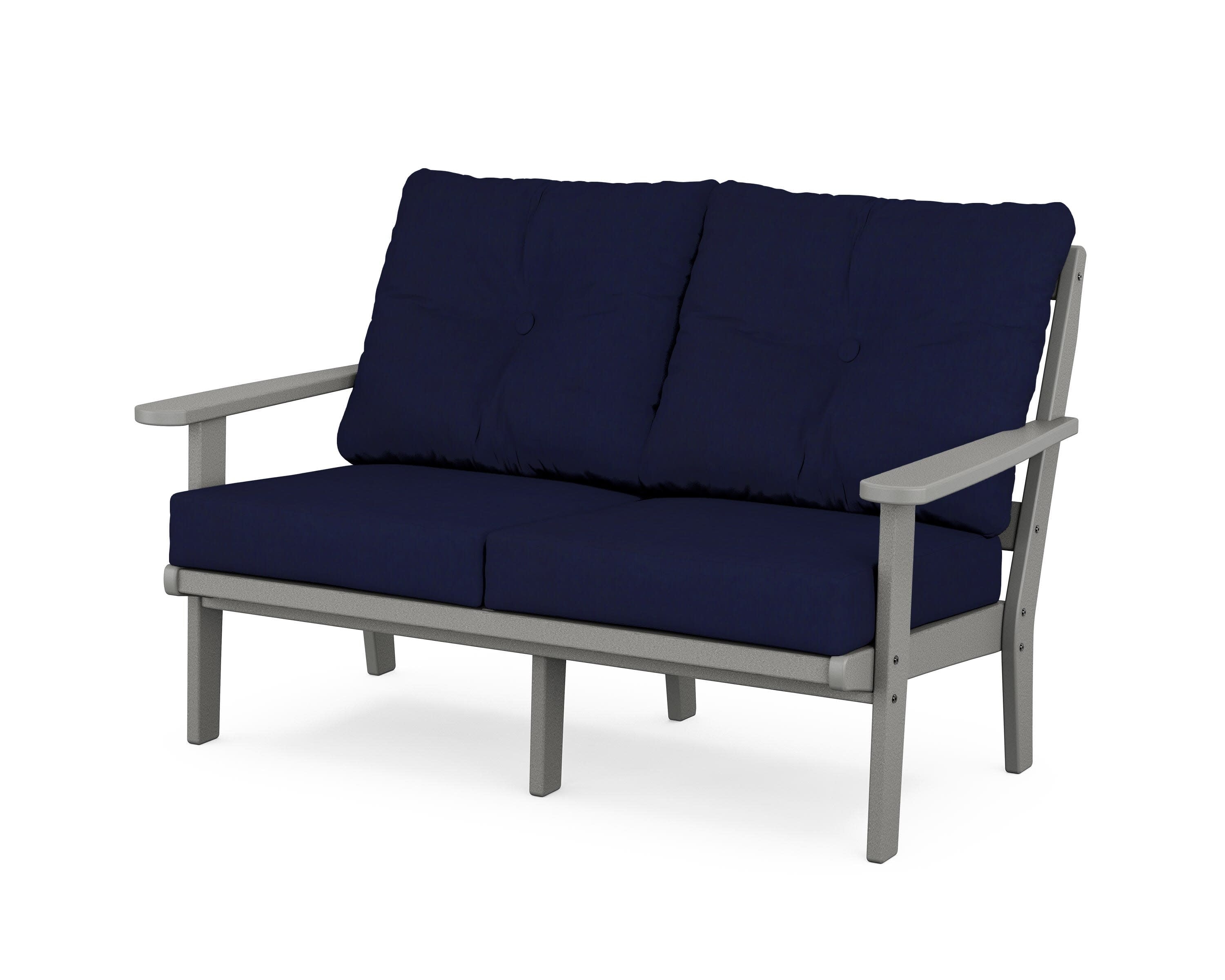 Cape Cod Deep Seating Loveseat in Stepping Stone / Navy