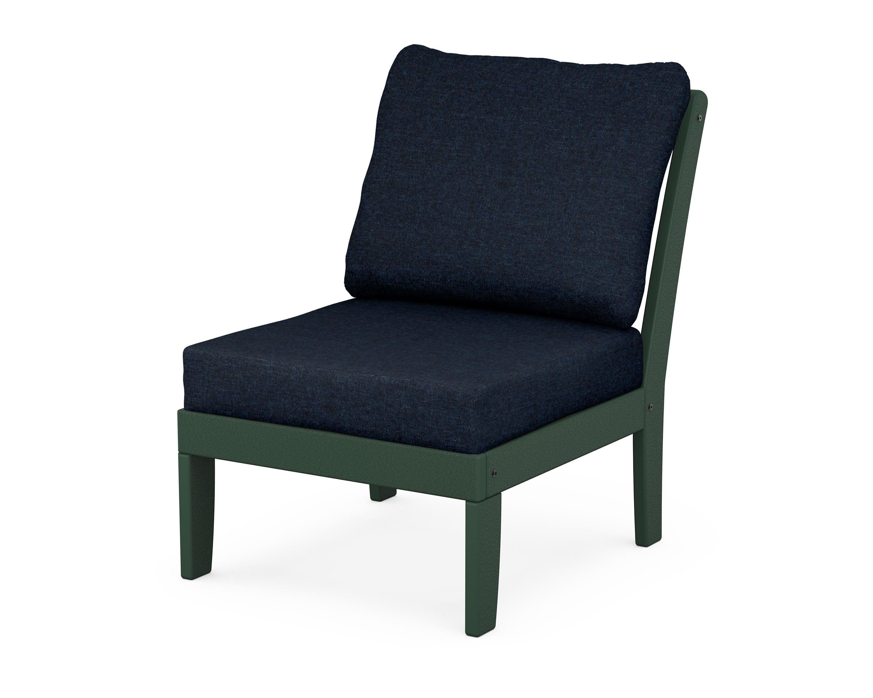 Yacht Club Modular Armless Chair in Rainforest Canopy / Marine Indigo