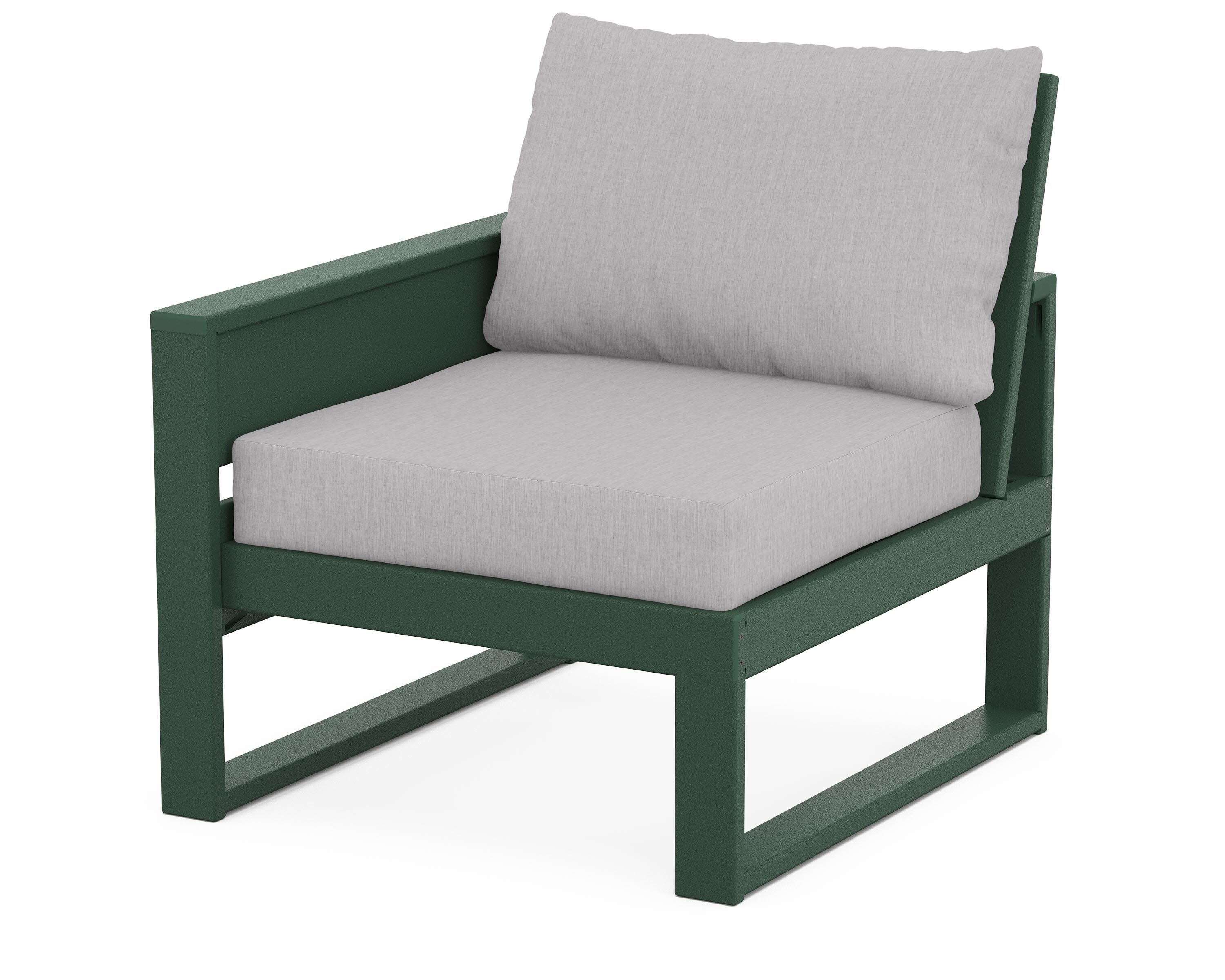 Eastport Modular Left Arm Chair in Rainforest Canopy / Granite