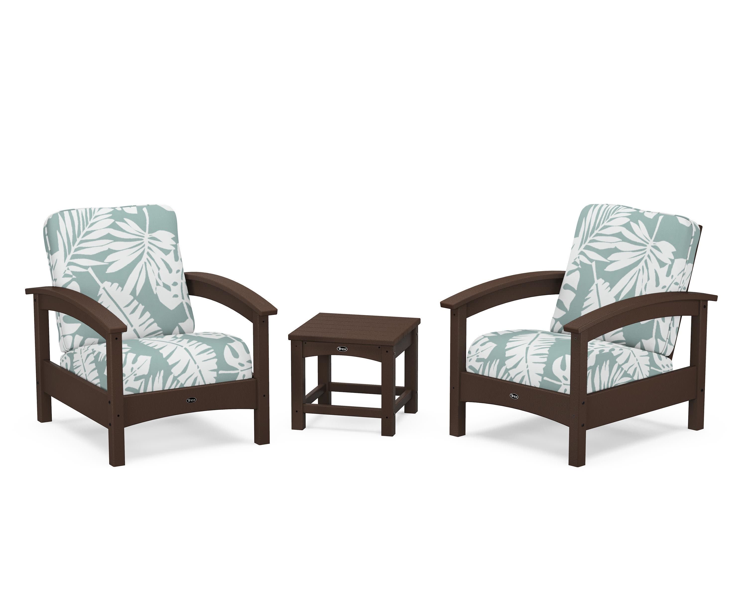 Rockport Club 3-Piece Deep Seating Conversation Set in Vintage Lantern / Leaf Glacier Spa