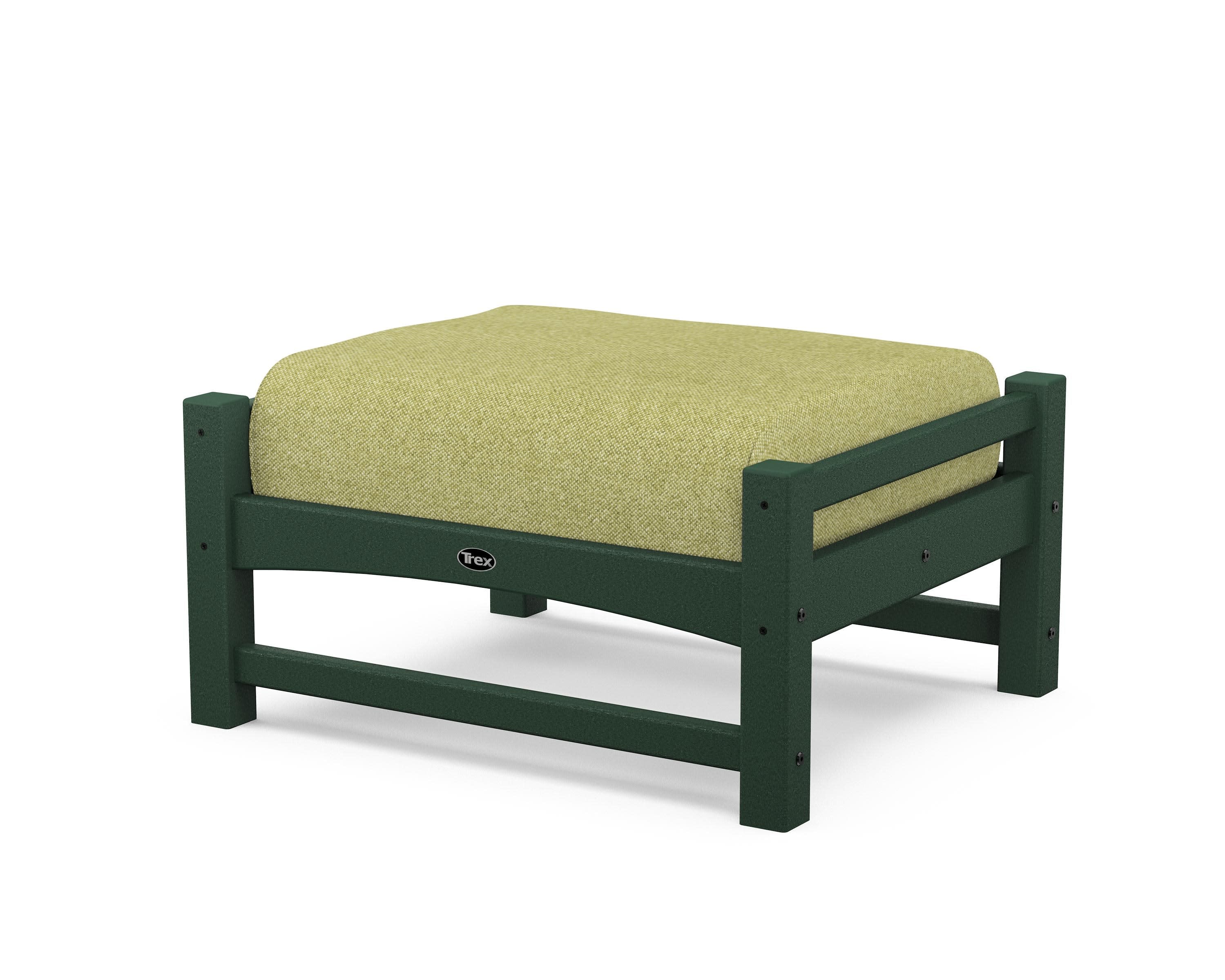 Rockport Club Ottoman in Rainforest Canopy / Chartreuse Boucle