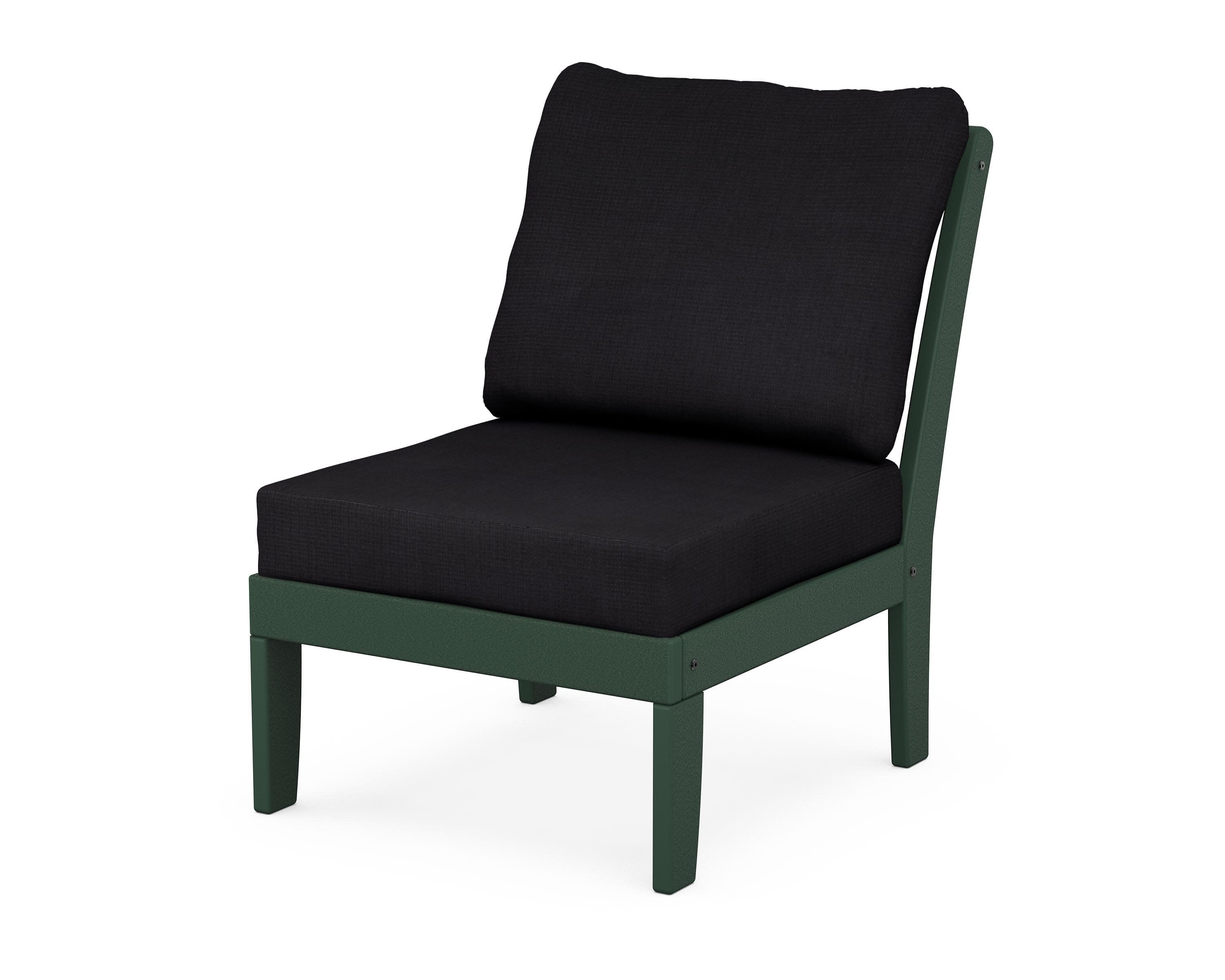 Yacht Club Modular Armless Chair in Rainforest Canopy / Midnight Linen