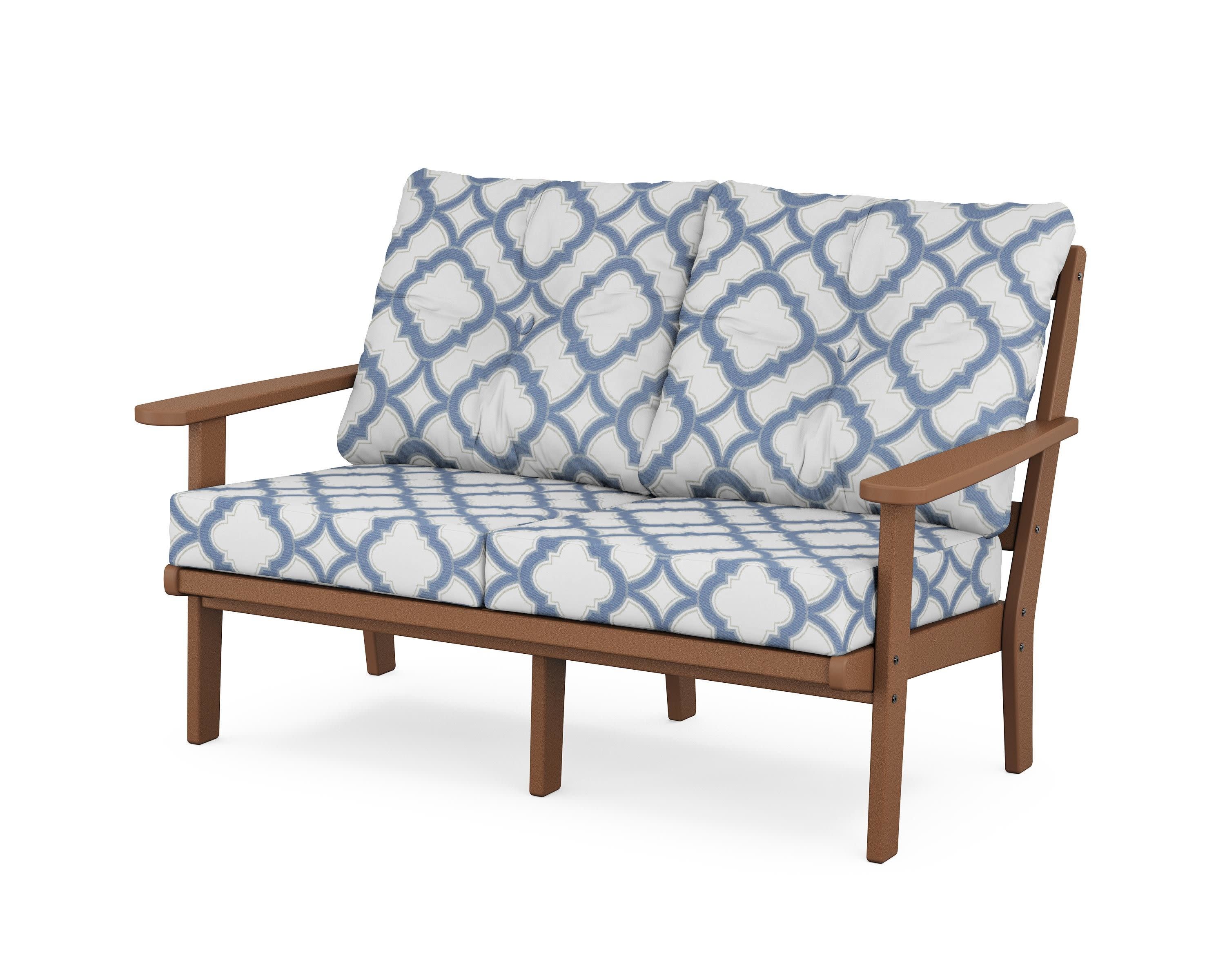 Cape Cod Deep Seating Loveseat in Tree House / Trellis Sky Blue