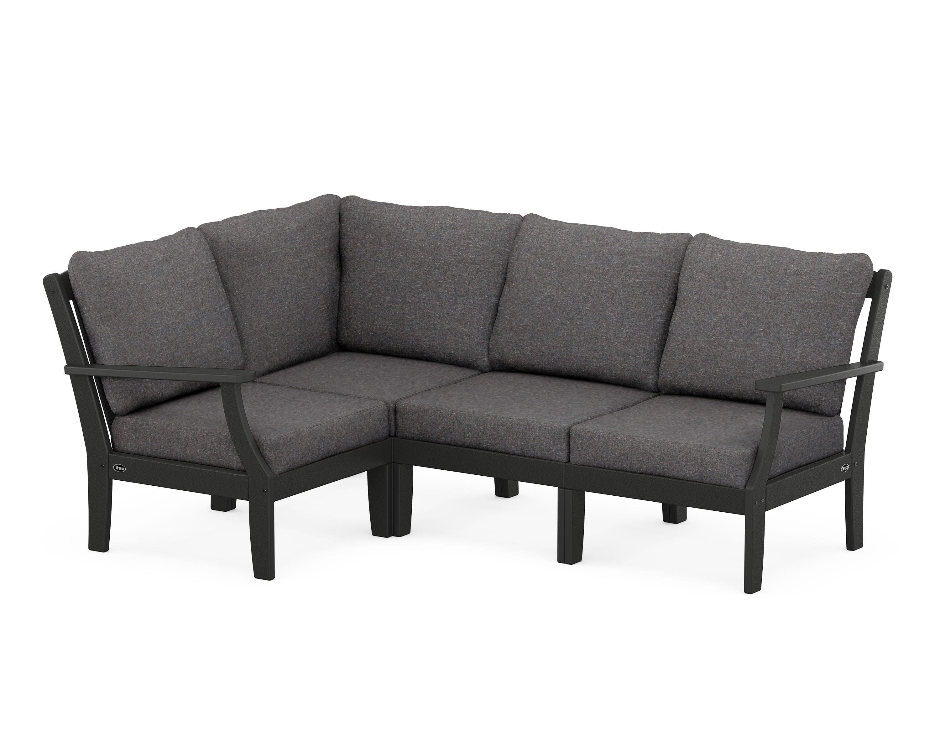 Yacht Club Modular 4-Piece Deep Seating Set in Charcoal Black / Ash Charcoal