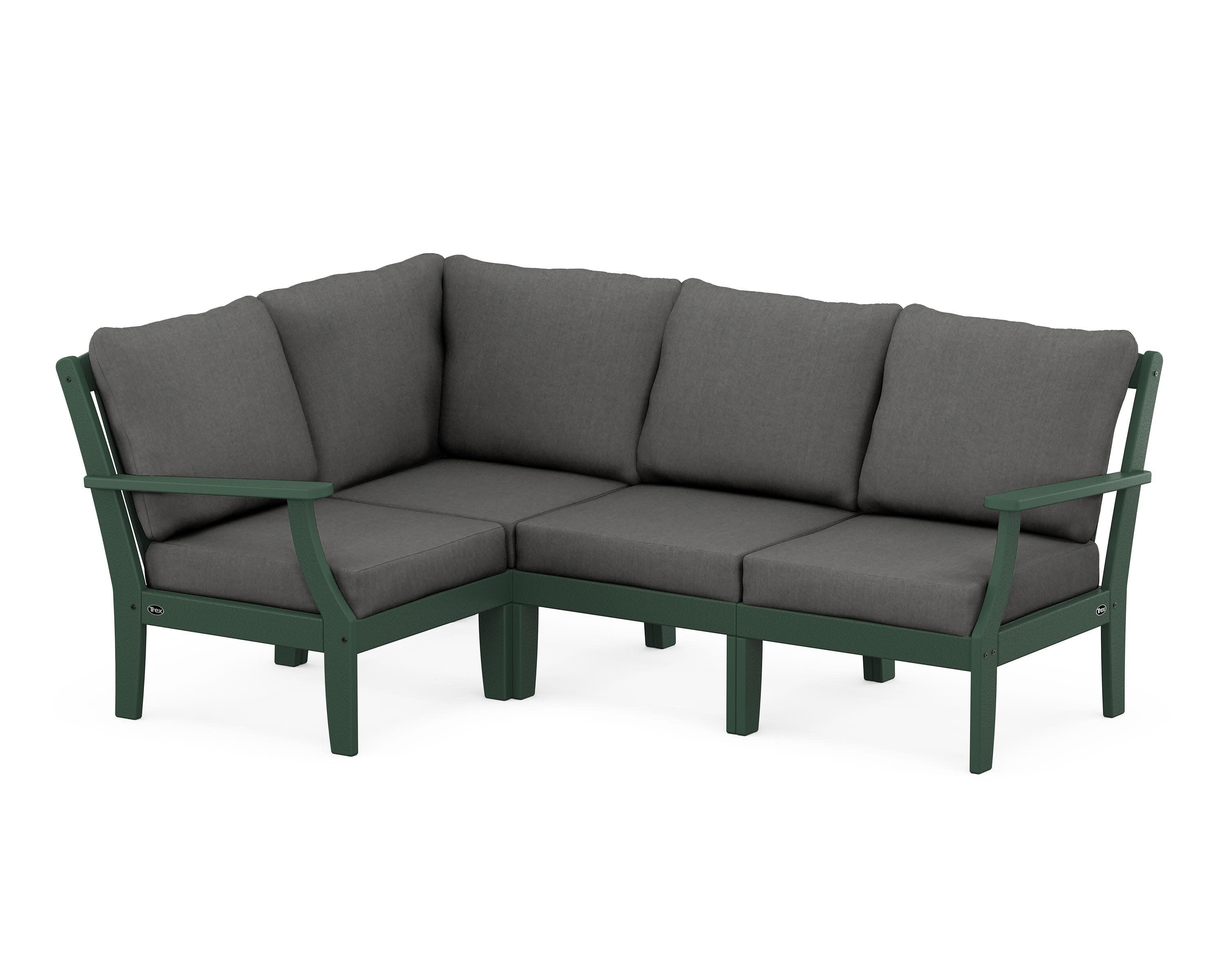 Yacht Club Modular 4-Piece Deep Seating Set in Rainforest Canopy / Spectrum Carbon