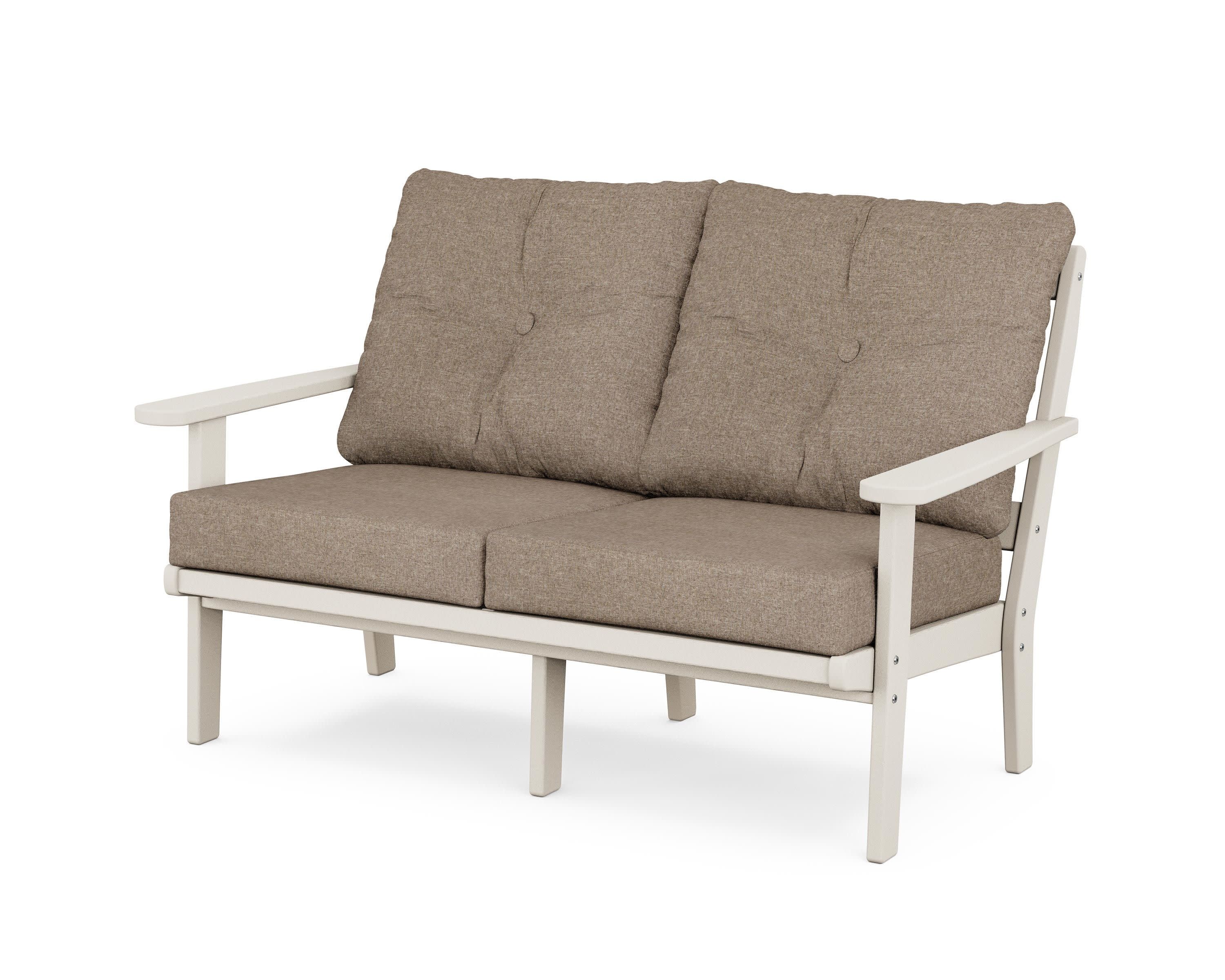 Cape Cod Deep Seating Loveseat in Sand Castle / Spiced Burlap