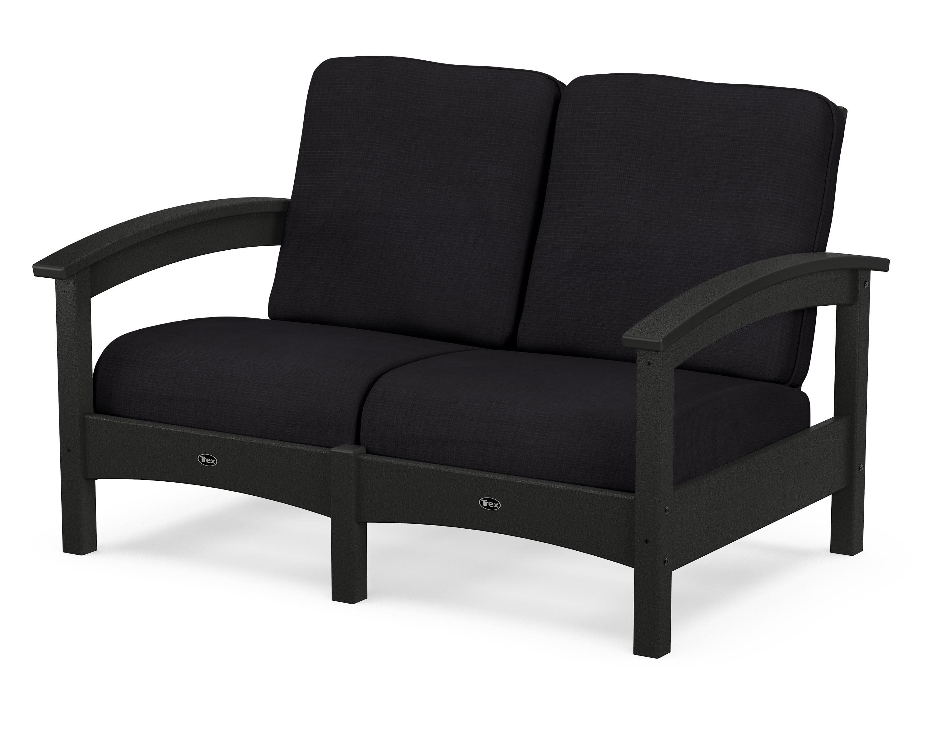 Rockport Club Loveseat in Charcoal Black / Midnight Linen