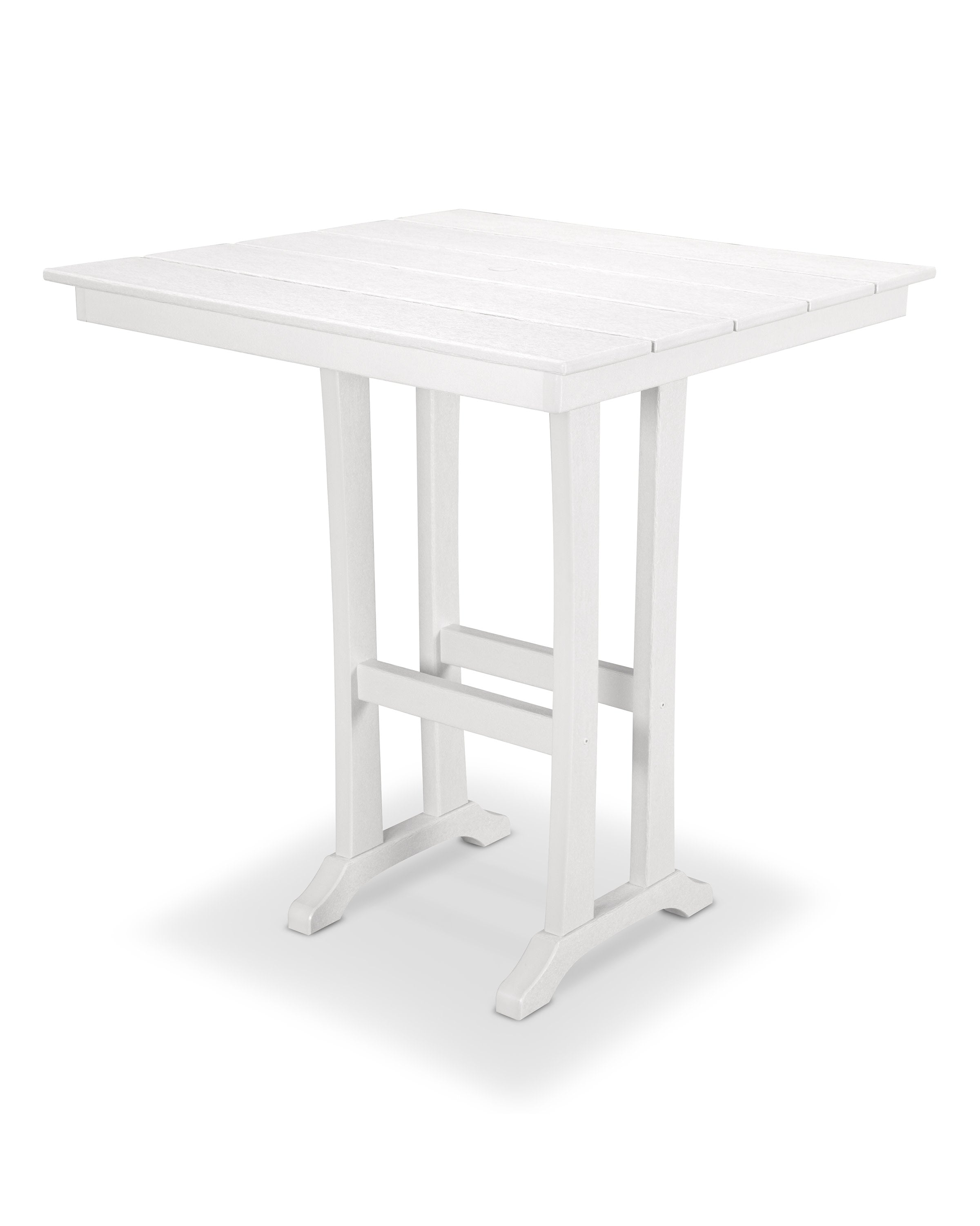 Farmhouse Trestle 37" Bar Table in Classic White