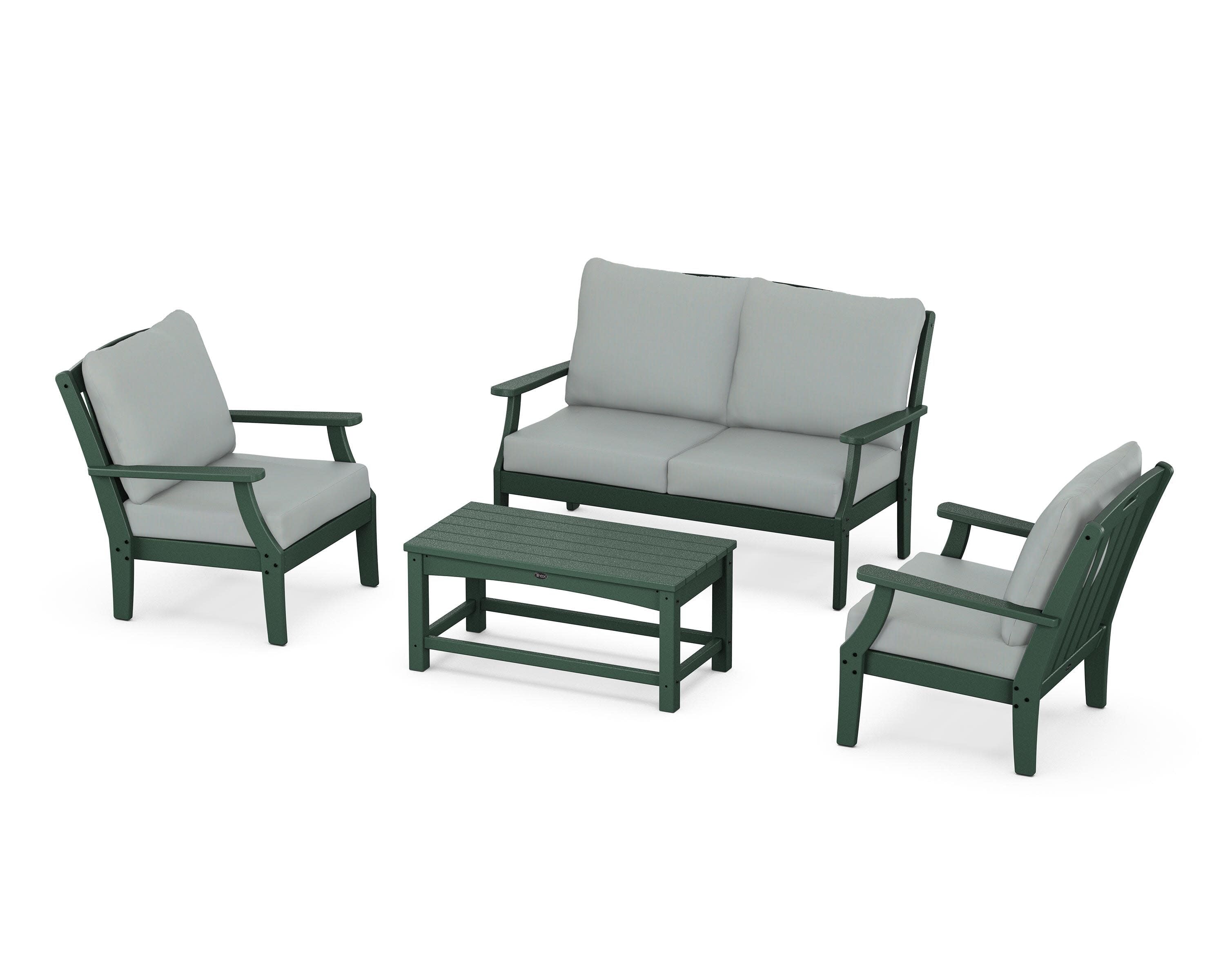 Yacht Club 4-Piece Deep Seating Chair Set in Rainforest Canopy / Spa