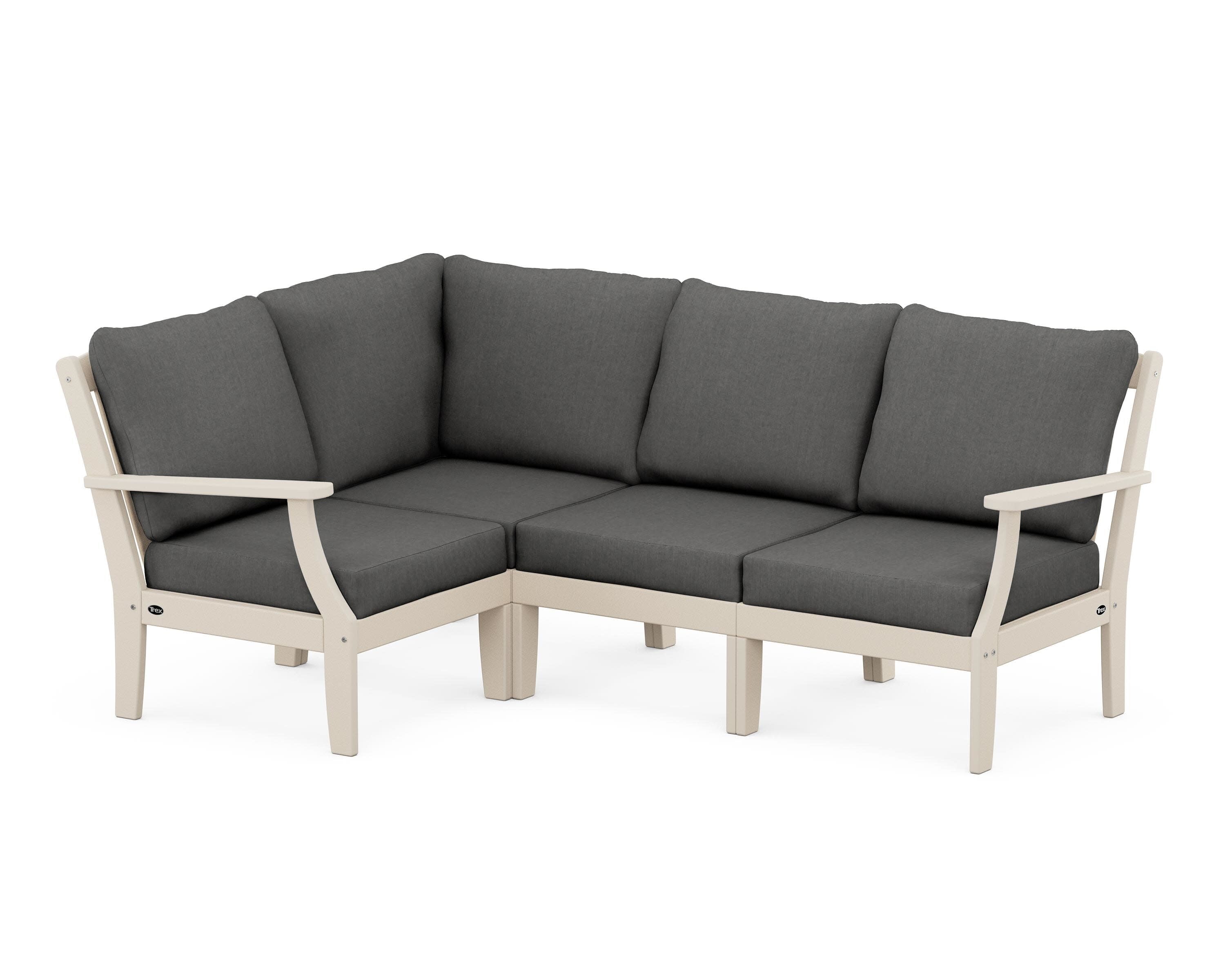 Yacht Club Modular 4-Piece Deep Seating Set in Sand Castle / Spectrum Carbon