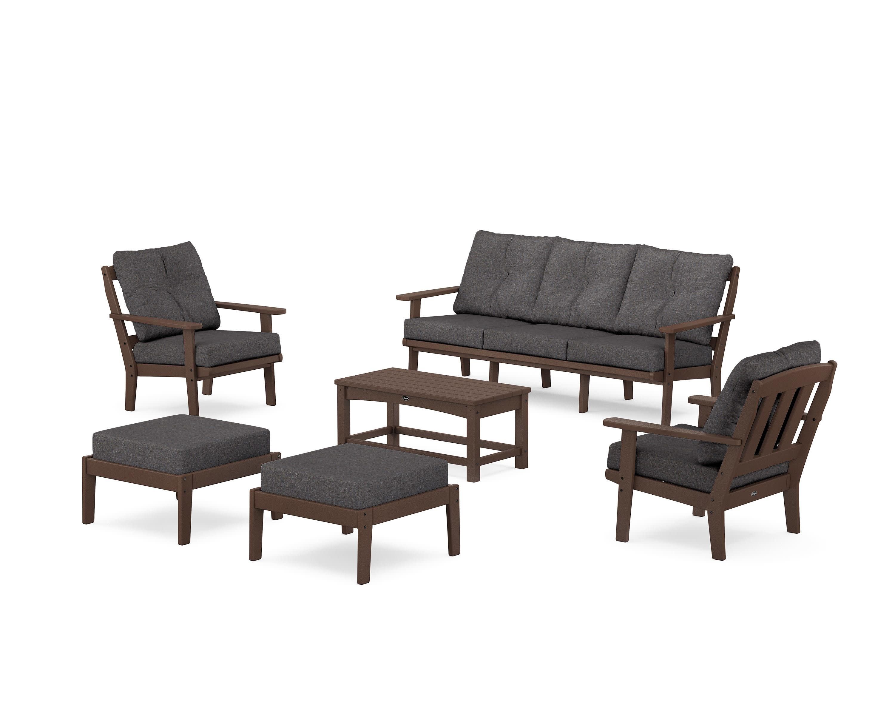Cape Cod 6-Piece Lounge Sofa Set in Vintage Lantern / Ash Charcoal