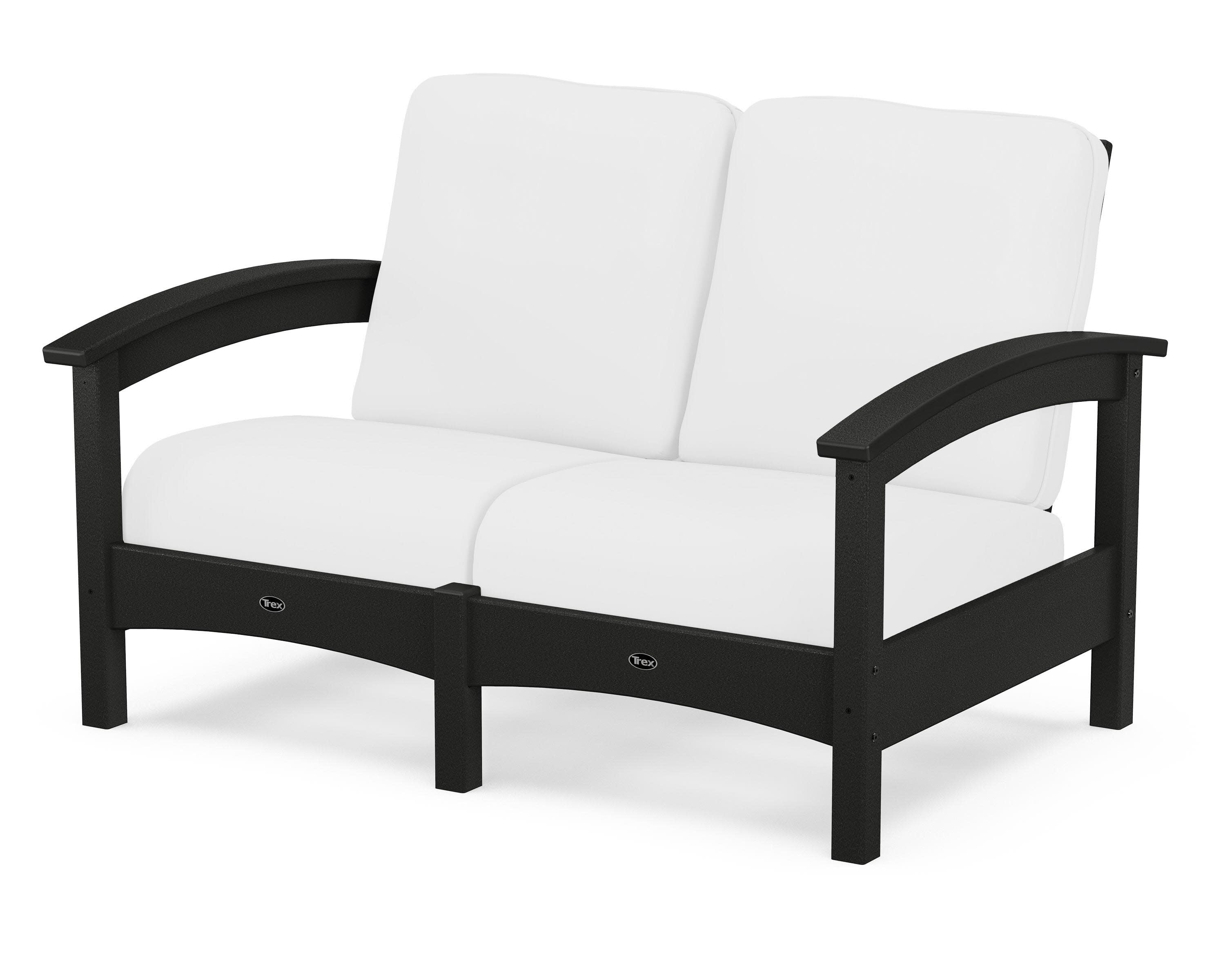 Rockport Club Loveseat in Charcoal Black / Natural