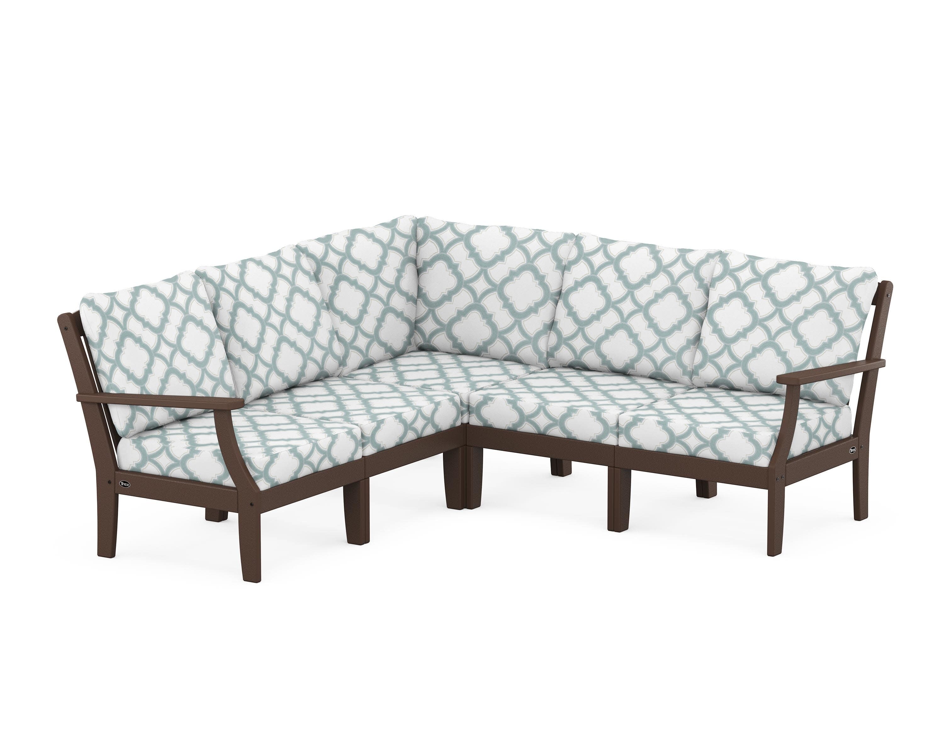 Yacht Club Modular 5-Piece Deep Seating Set in Vintage Lantern / Trellis Glacier Spa