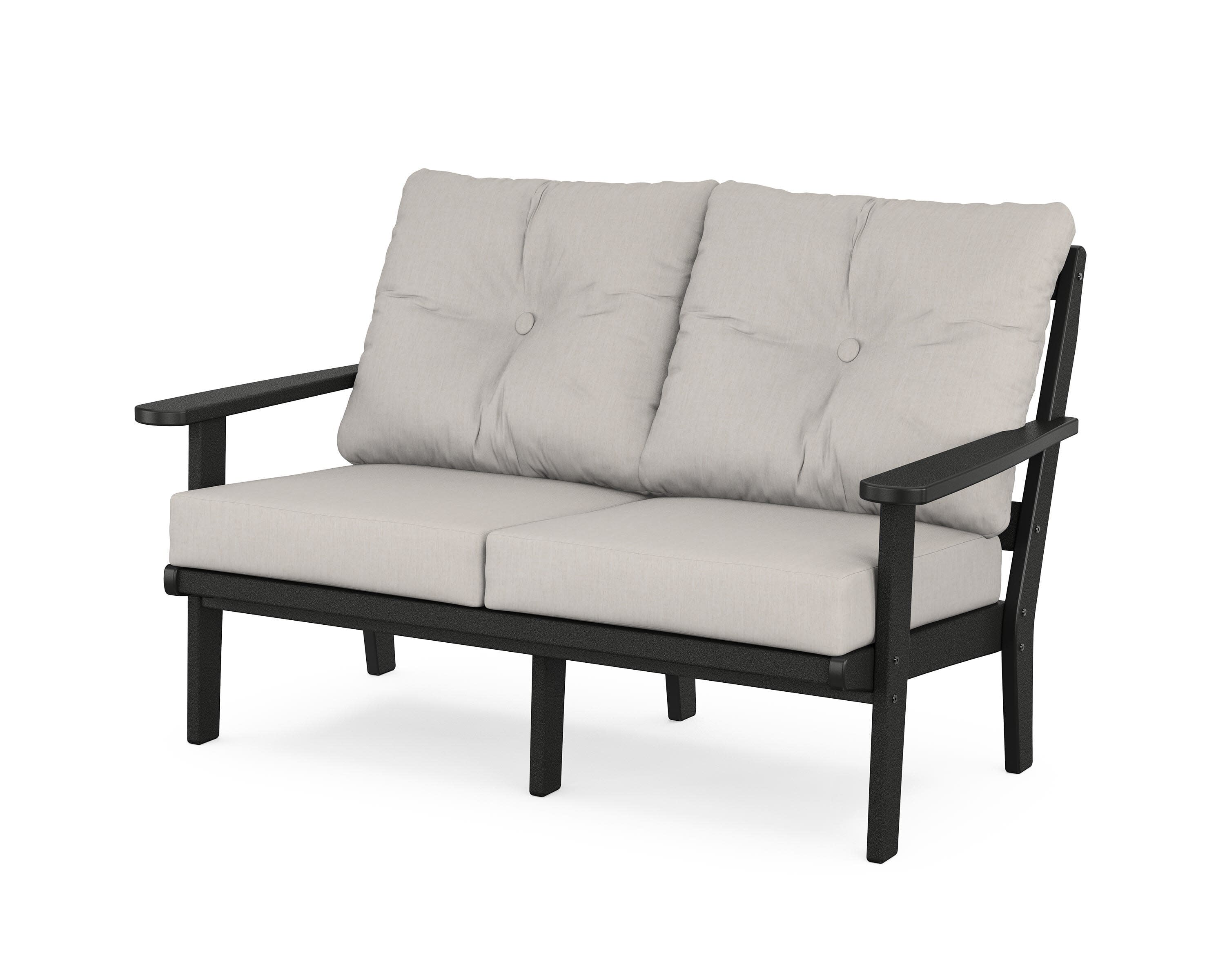 Cape Cod Deep Seating Loveseat in Charcoal Black / Cast Ash