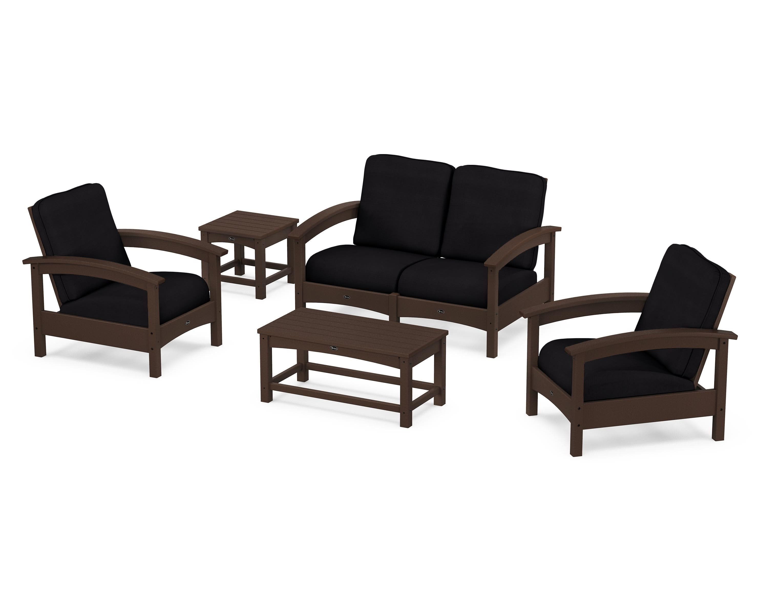 Rockport Club 6-Piece Deep Seating Conversation Set in Vintage Lantern / Midnight Linen