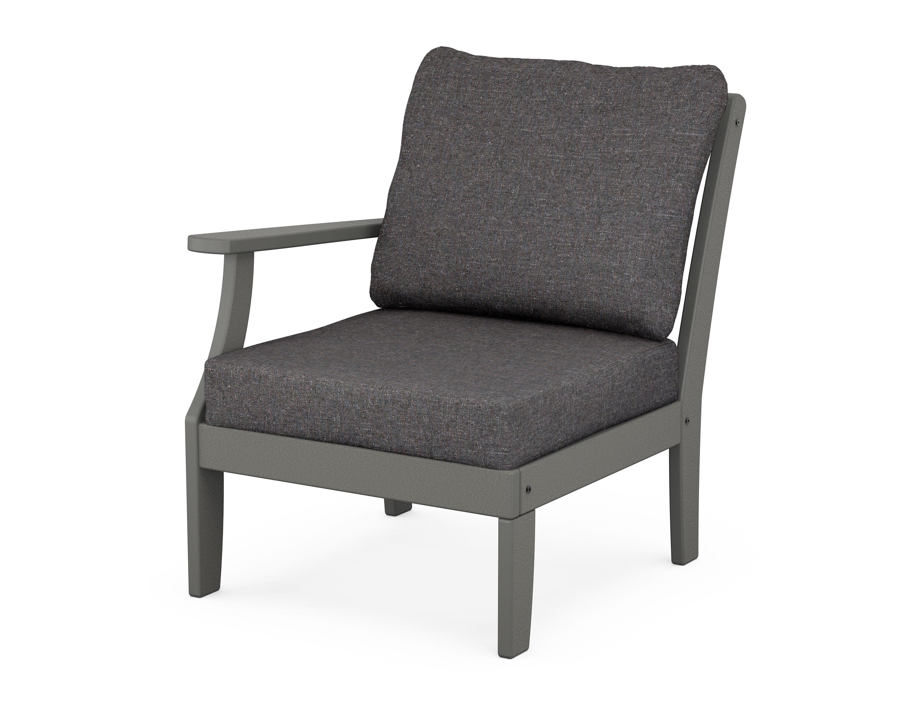 Yacht Club Modular Left Arm Chair in Stepping Stone / Ash Charcoal