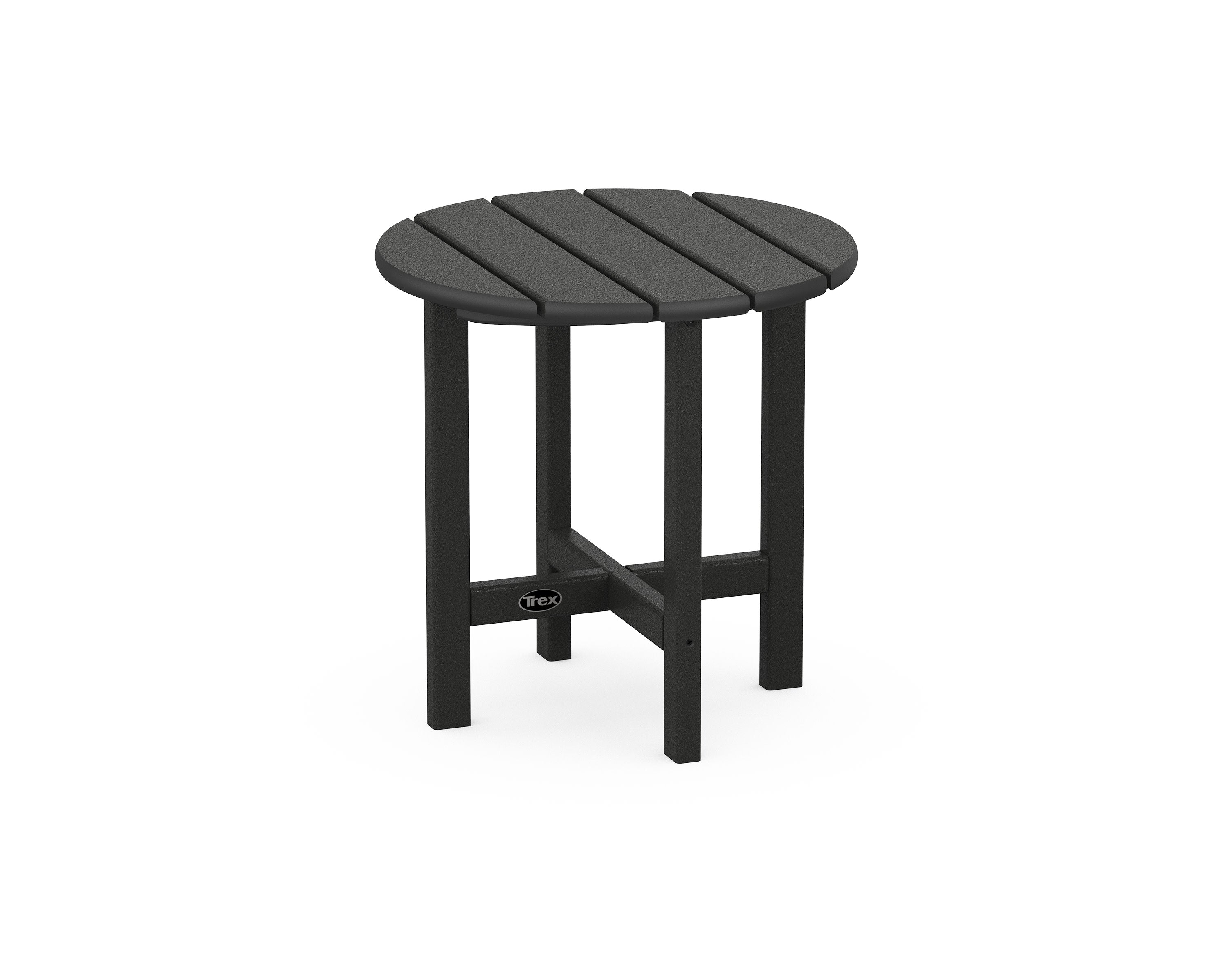 Cape Cod Round 18" Side Table in Charcoal Black