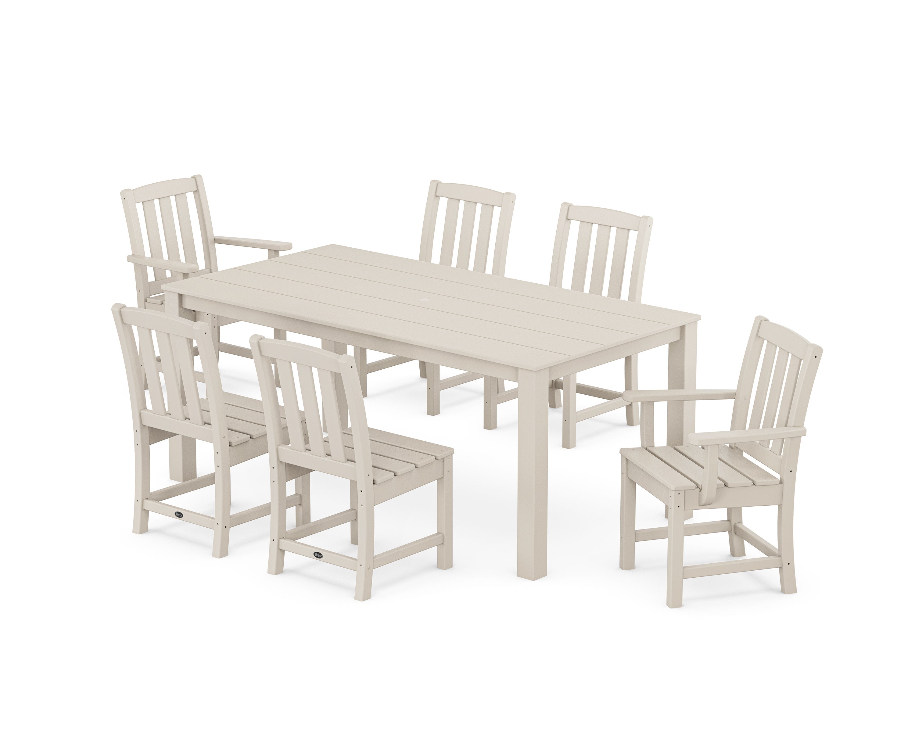Cape Cod 7-Piece Parsons Dining Set in Sand Castle