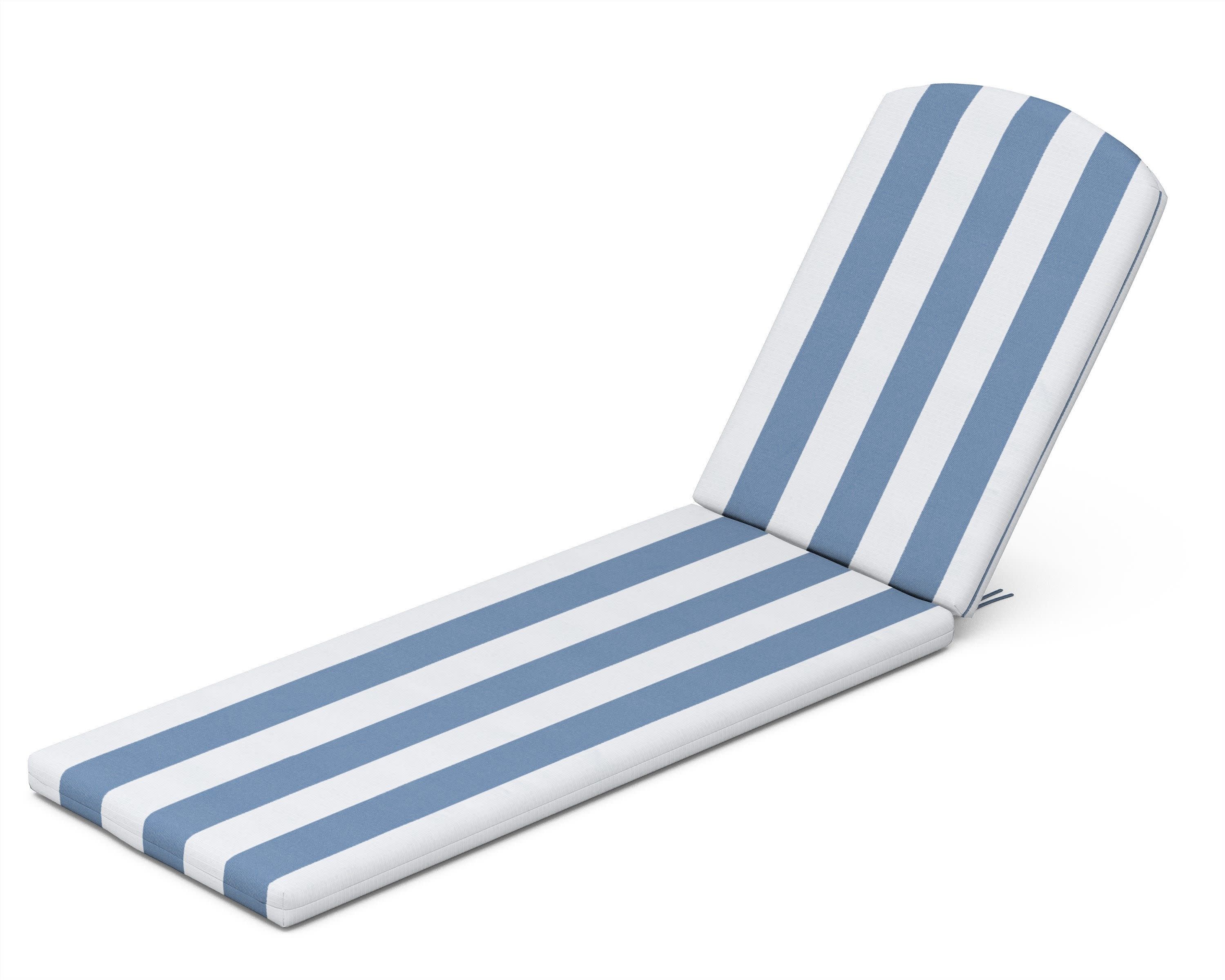 Chaise Cushion - 77"D x 21.25"W x 2.5"H in Cabana Stripe Sky Blue