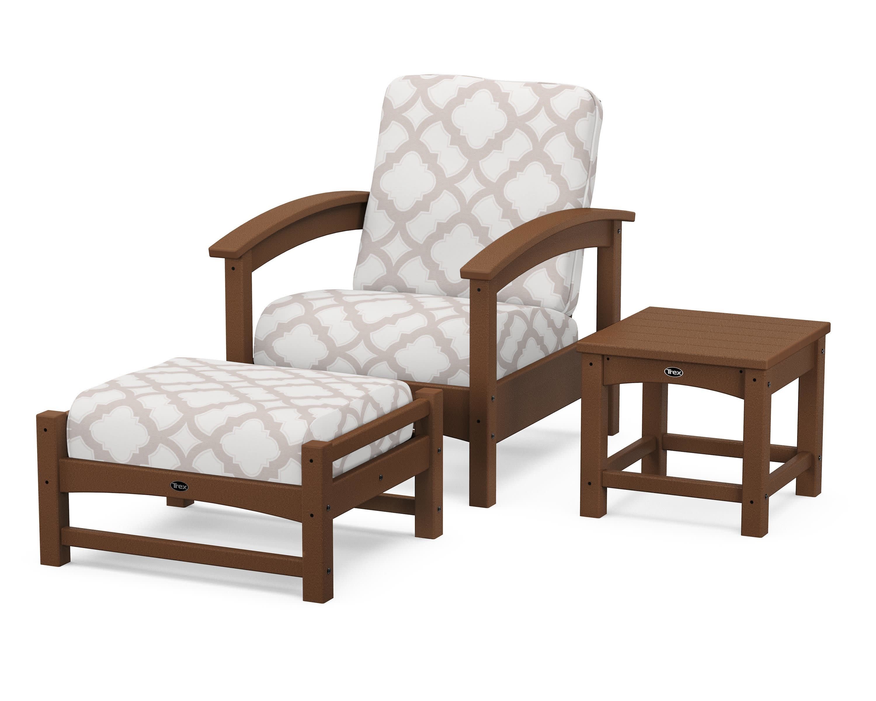 Rockport 3-Piece Deep Seating Set in Tree House / Trellis Dune Burlap