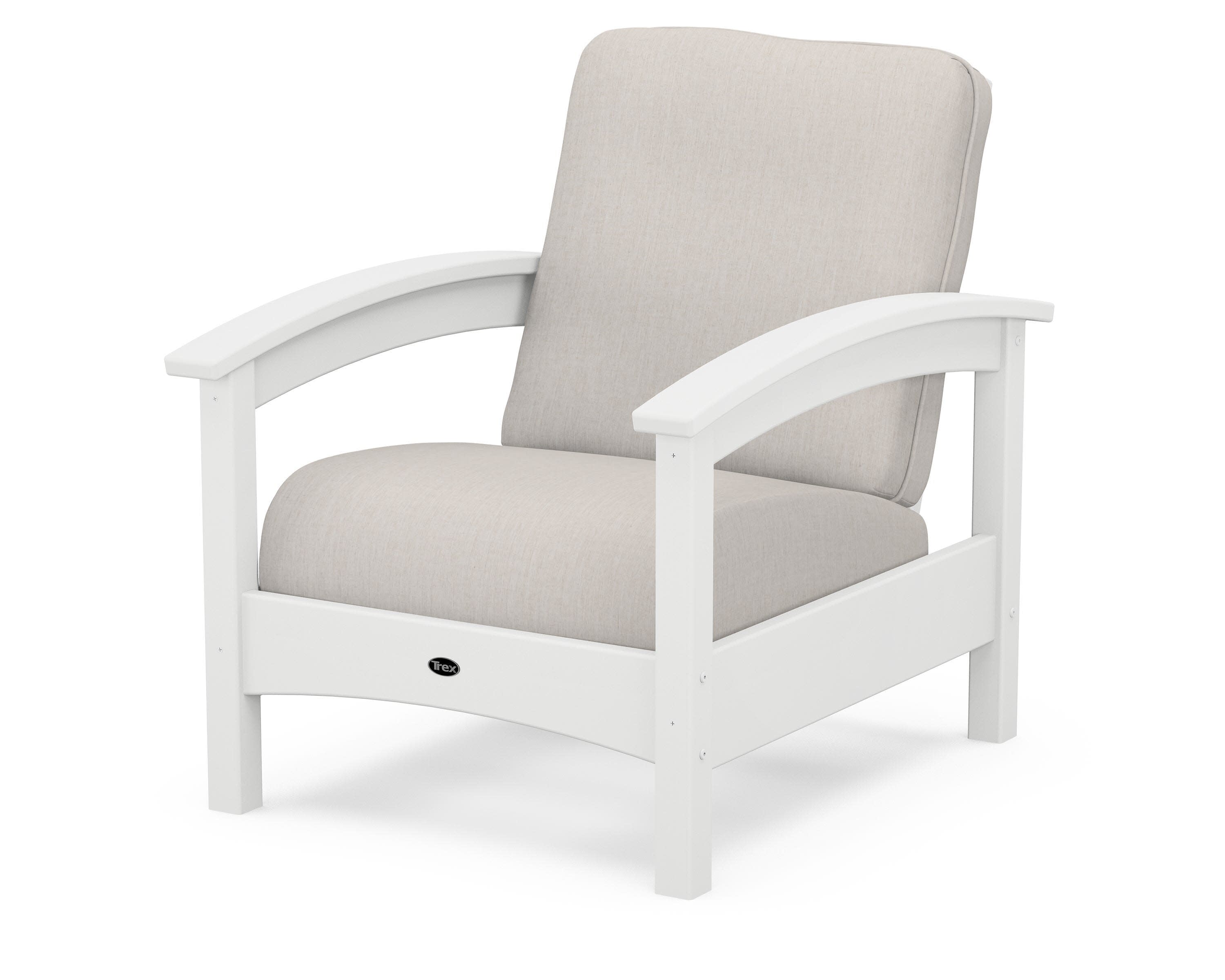 Rockport Club Chair in Classic White / Cast Ash