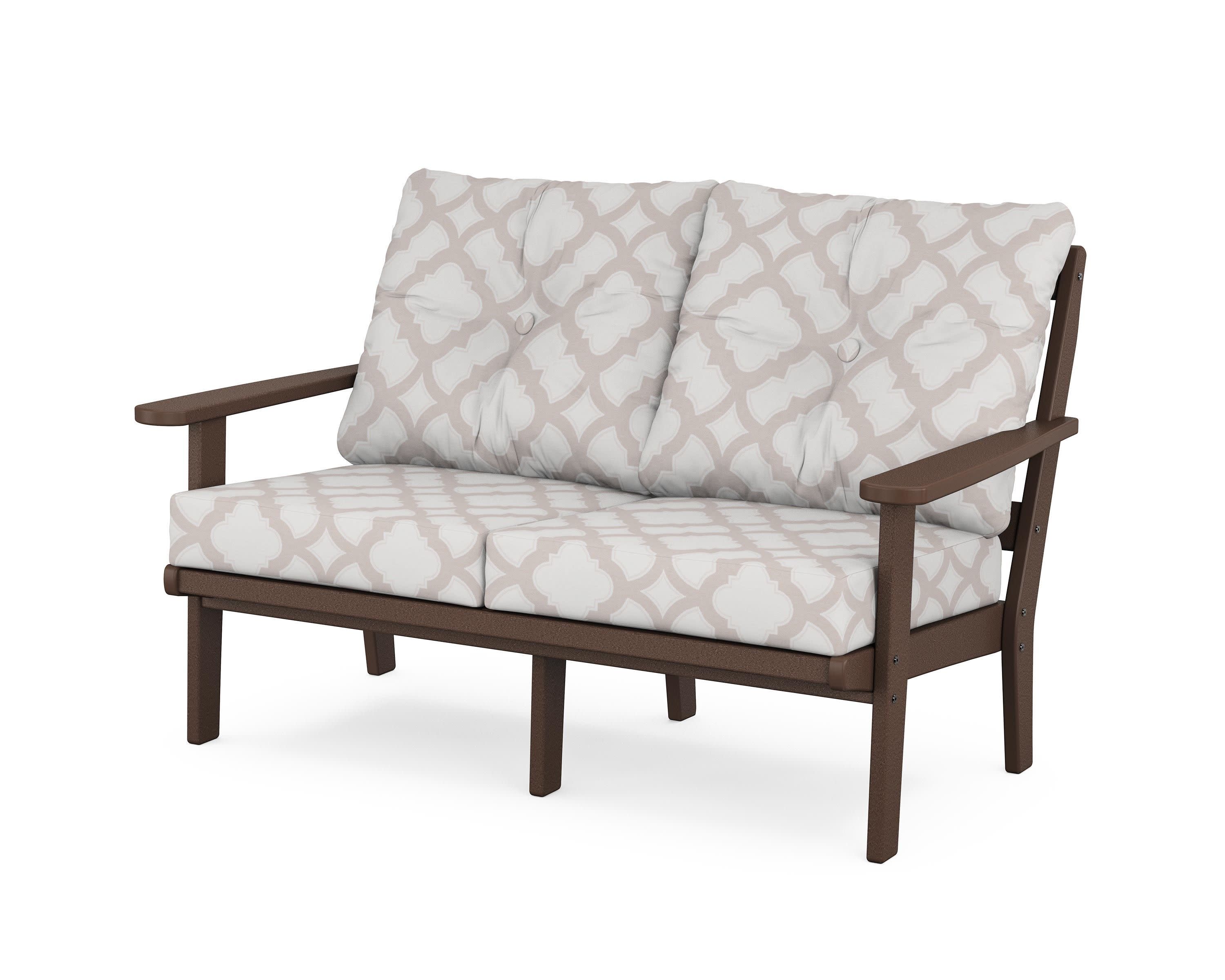 Cape Cod Deep Seating Loveseat in Vintage Lantern / Trellis Dune Burlap