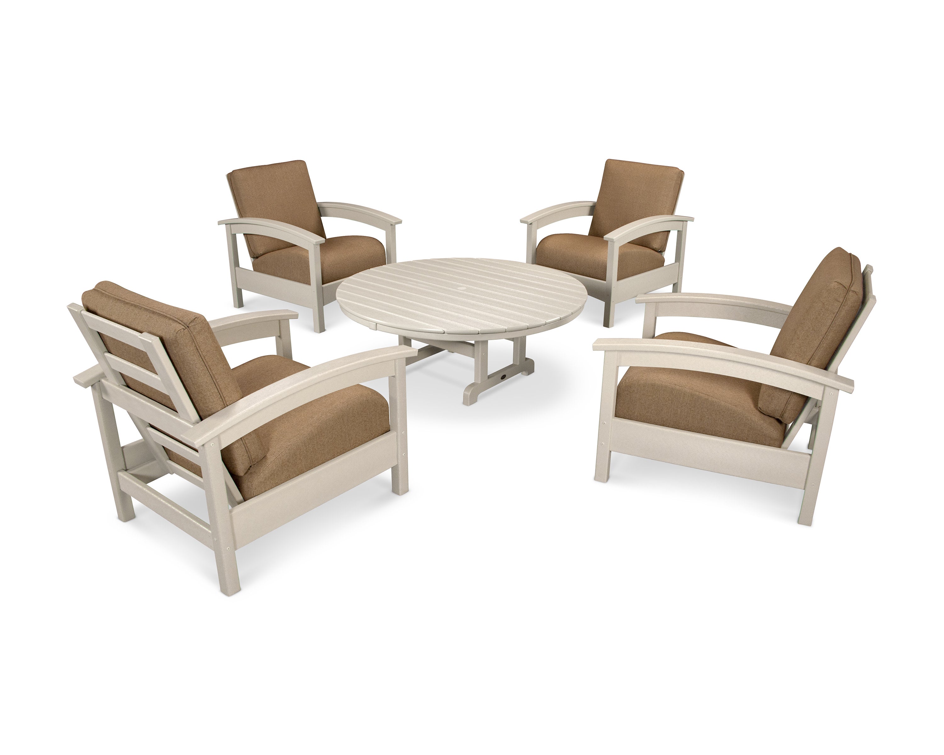 Rockport 5-Piece Deep Seating Set in Sand Castle / Sesame