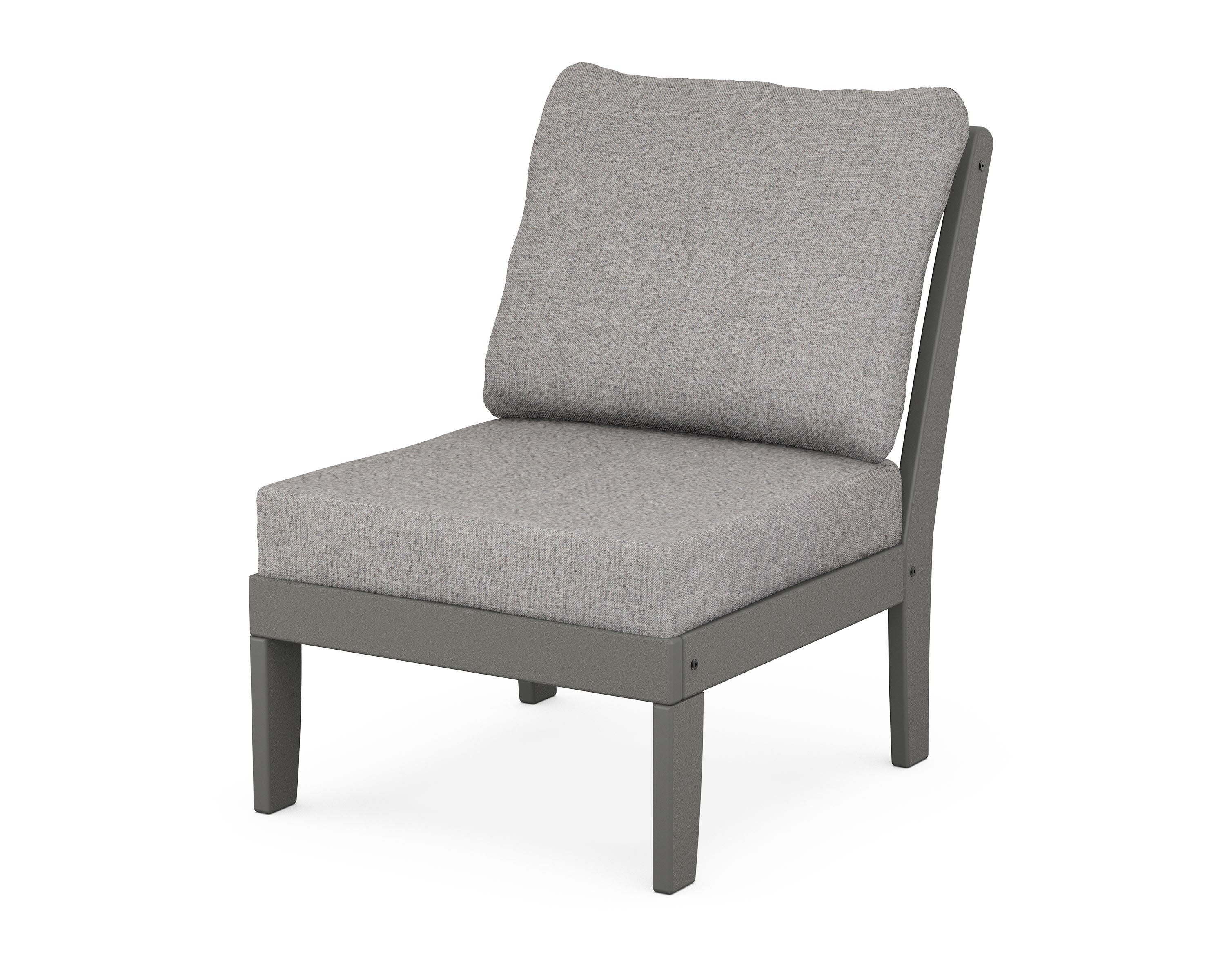 Yacht Club Modular Armless Chair in Stepping Stone / Grey Mist