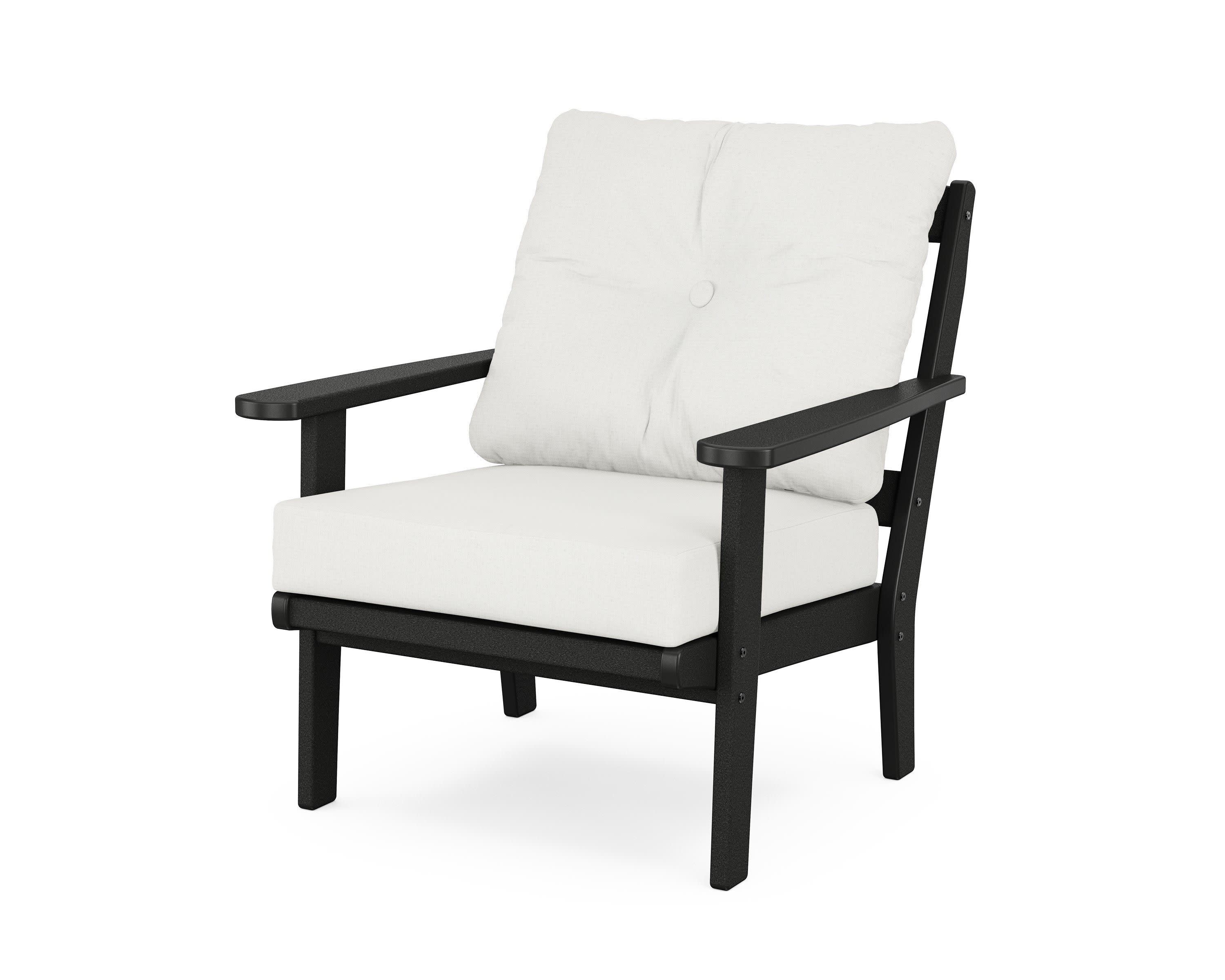 Cape Cod Deep Seating Chair in Charcoal Black / Natural Linen