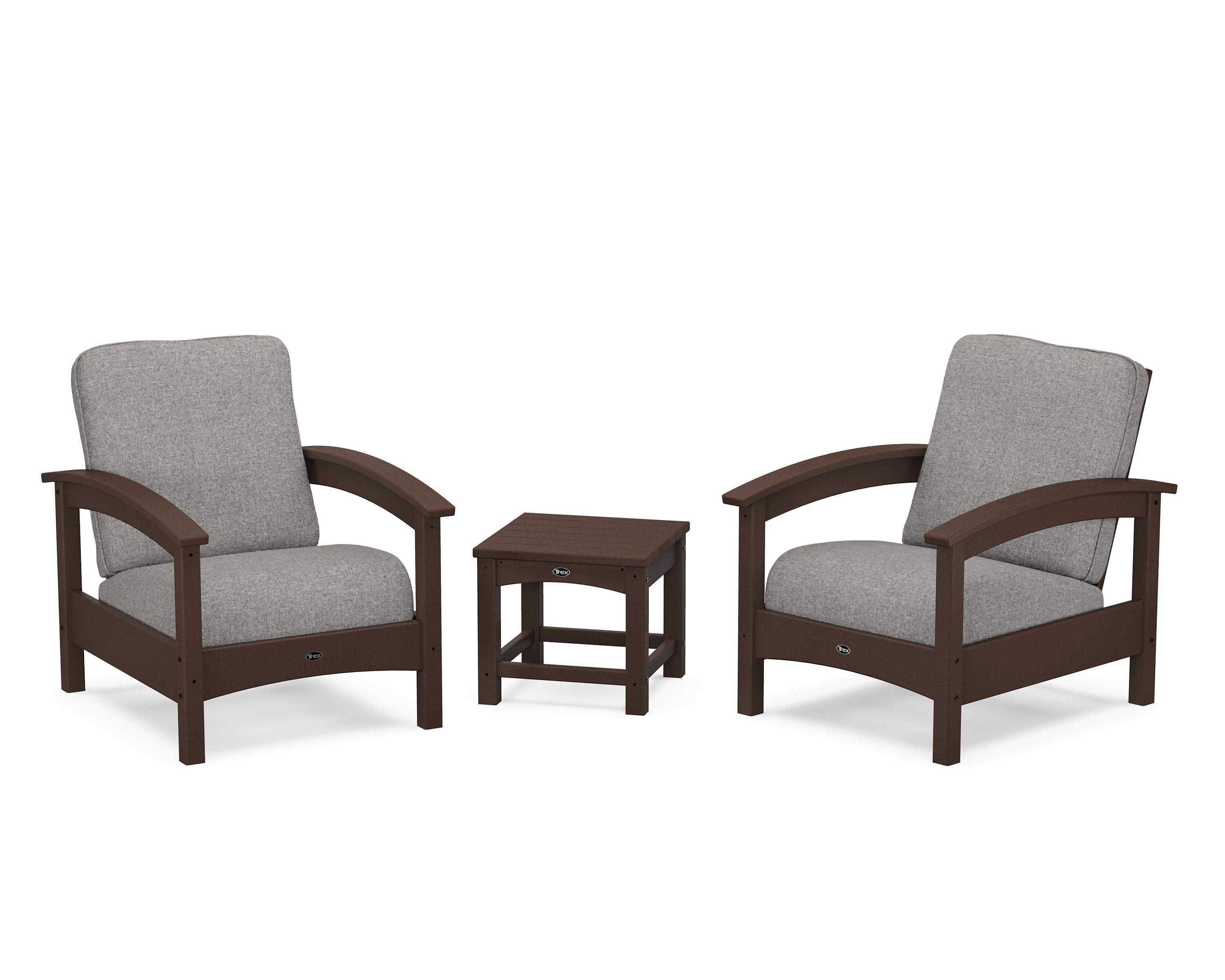 Rockport Club 3-Piece Deep Seating Conversation Set in Vintage Lantern / Grey Mist