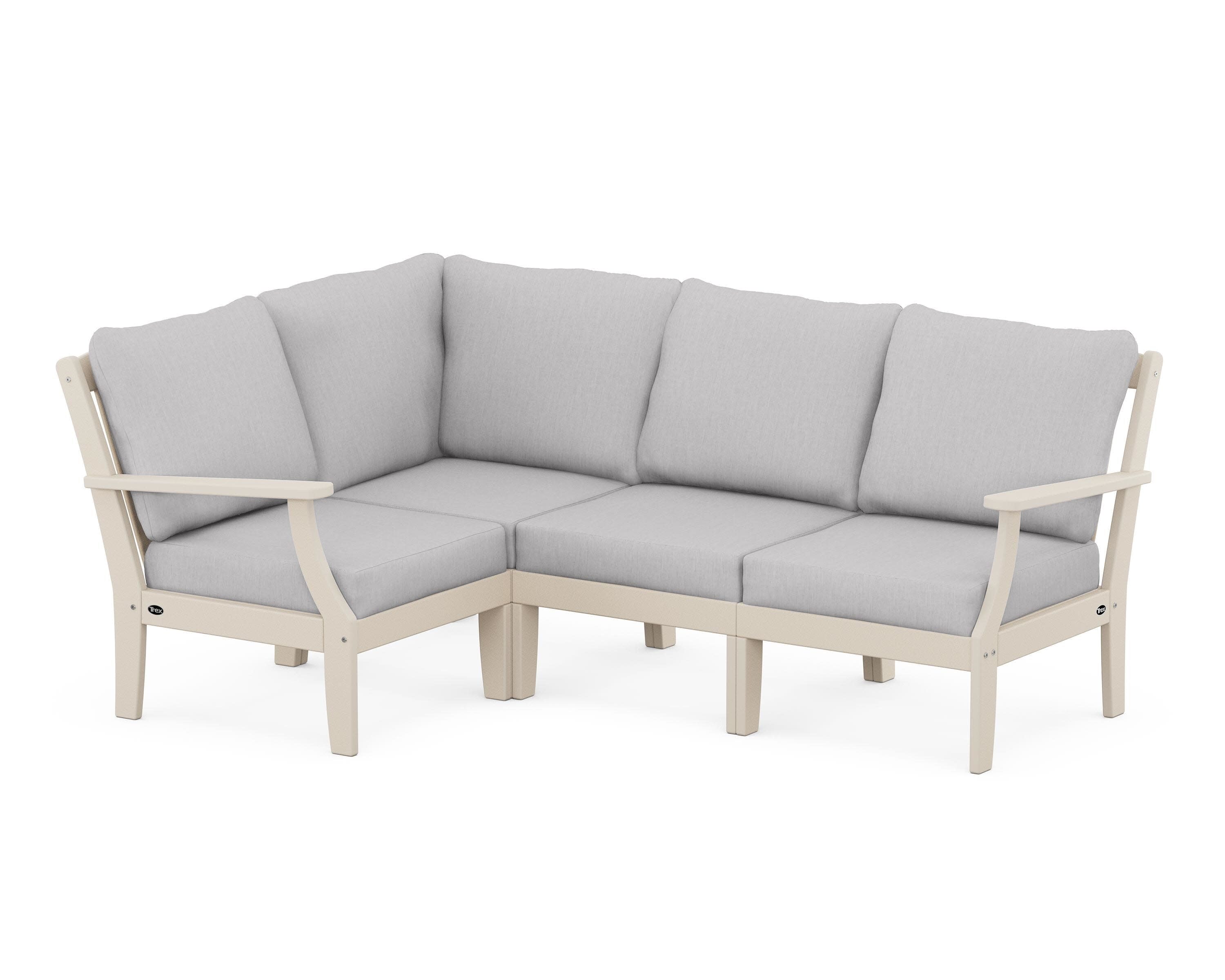 Yacht Club Modular 4-Piece Deep Seating Set in Sand Castle / Granite