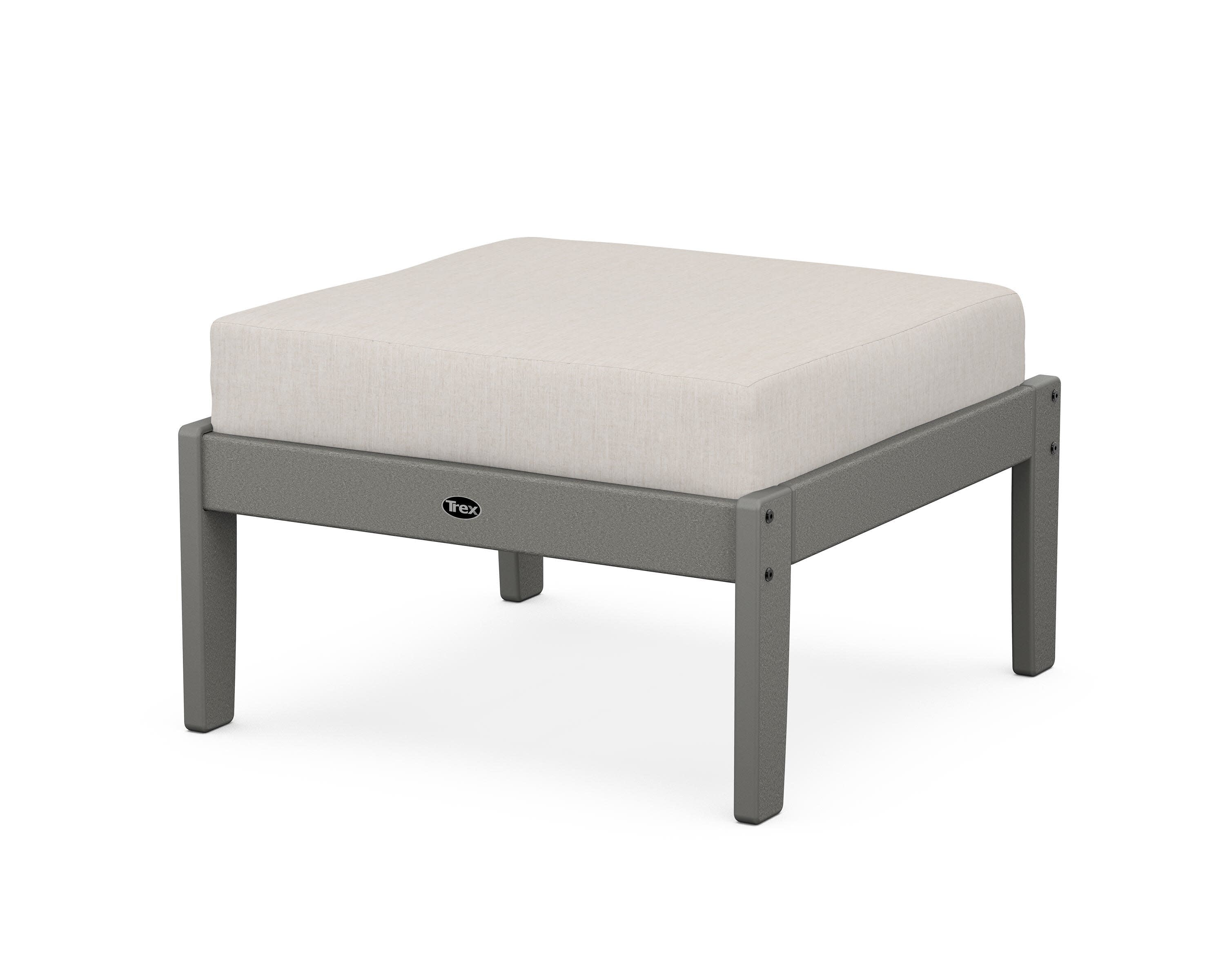 Yacht Club Deep Seating Ottoman in Stepping Stone / Cast Ash
