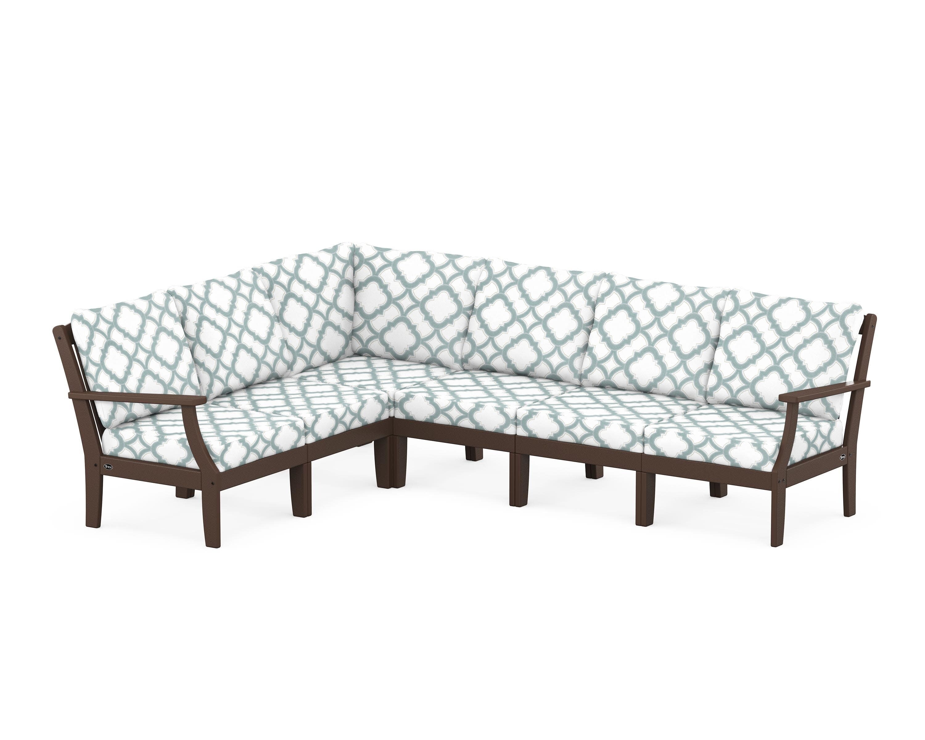 Yacht Club Modular 6-Piece Deep Seating Set in Vintage Lantern / Trellis Glacier Spa