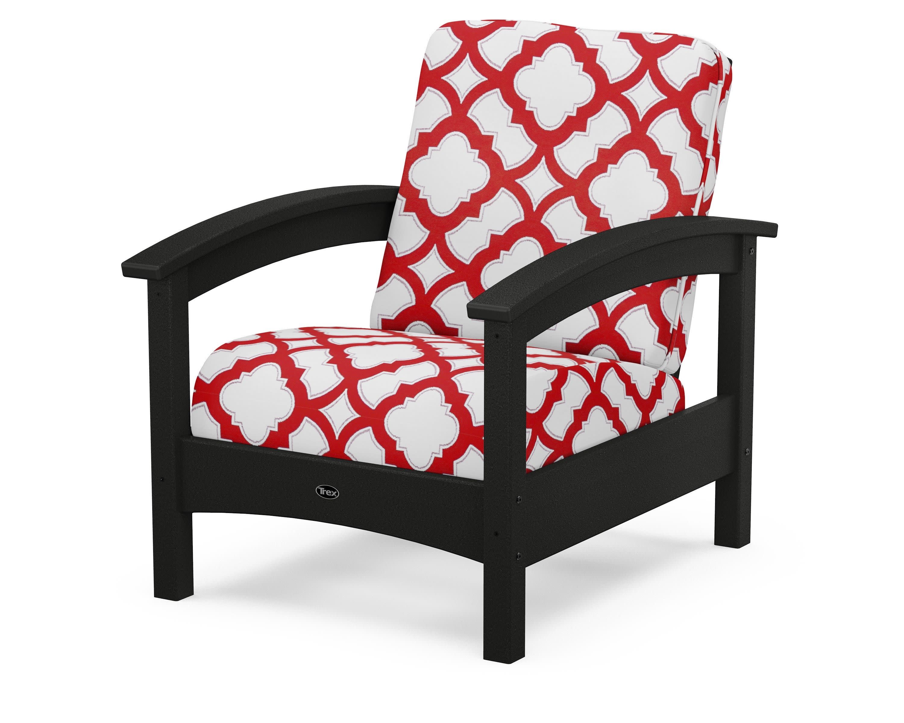 Rockport Club Chair in Charcoal Black / Trellis Crimson