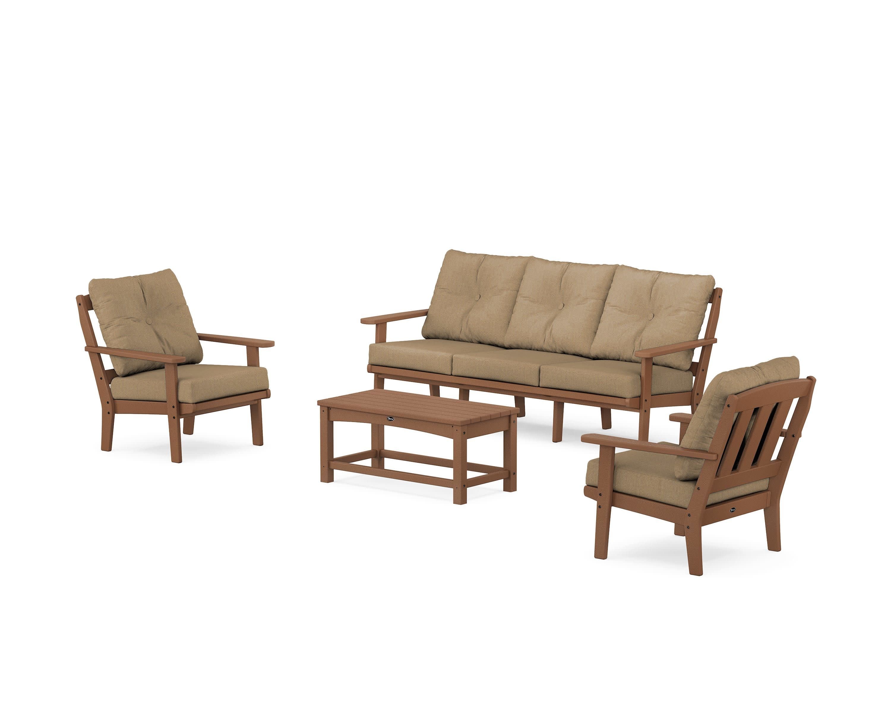 Cape Cod 4-Piece Deep Seating Set with Sofa in Tree House / Sesame
