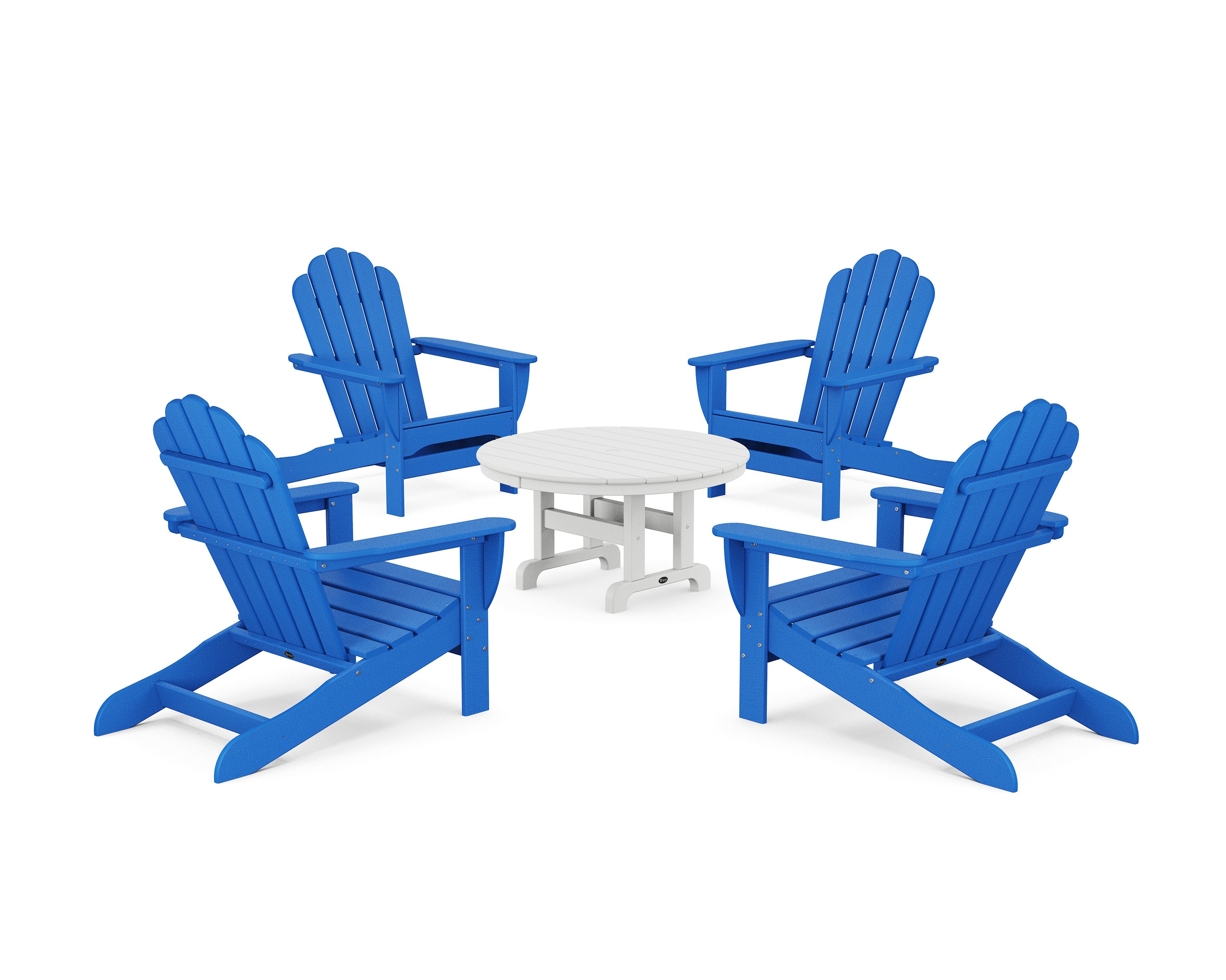 5-Piece Monterey Bay Oversized Adirondack Chair Conversation Group in Pacific Blue