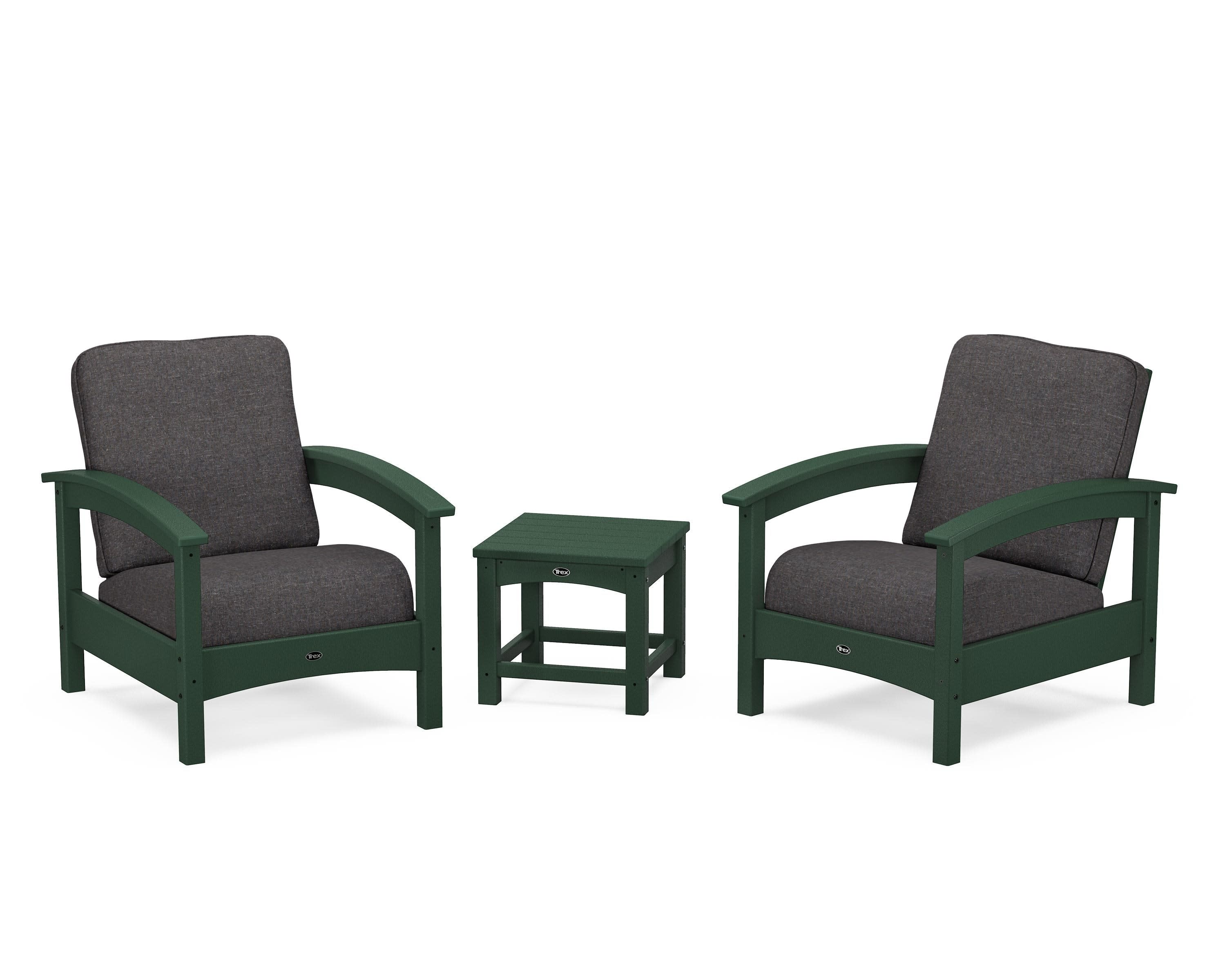 Rockport Club 3-Piece Deep Seating Conversation Set in Rainforest Canopy / Ash Charcoal