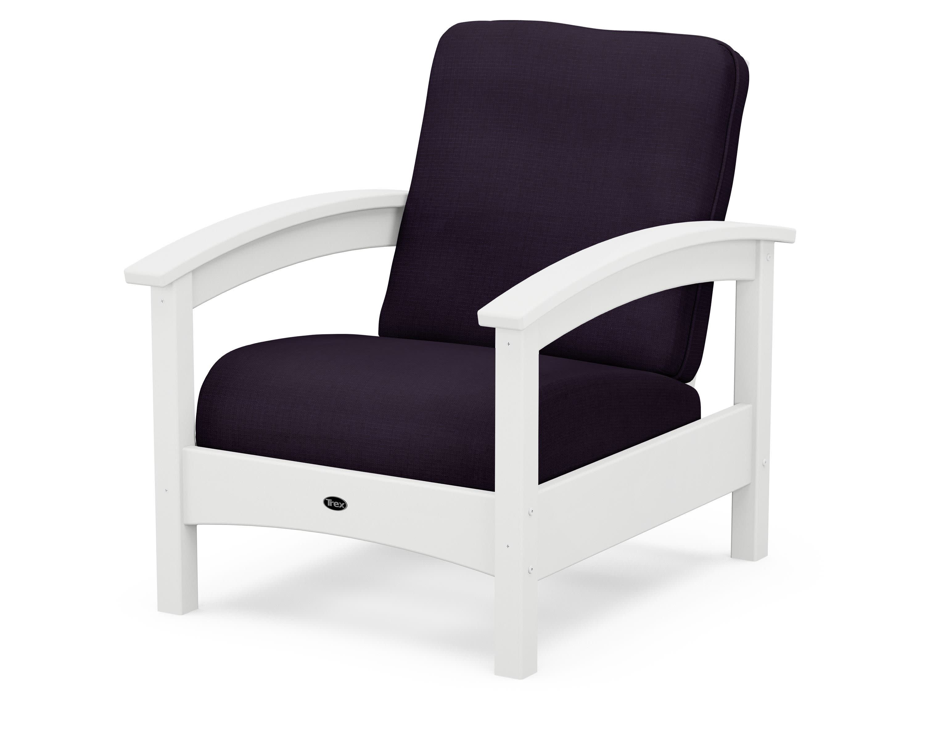 Rockport Club Chair in Classic White / Navy Linen