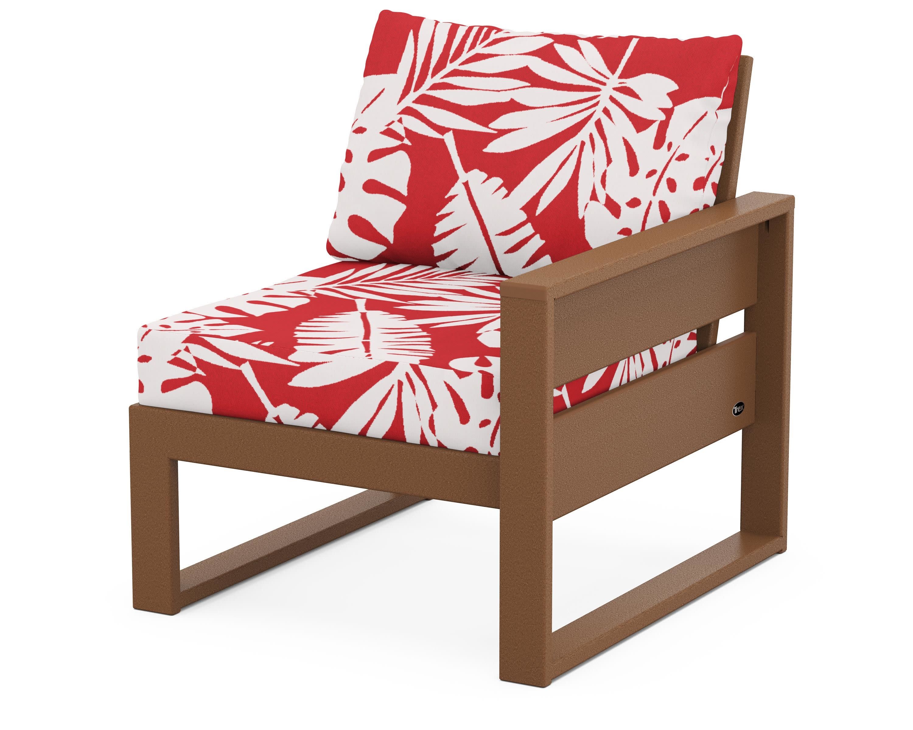 Eastport Modular Right Arm Chair in Tree House / Leaf Crimson