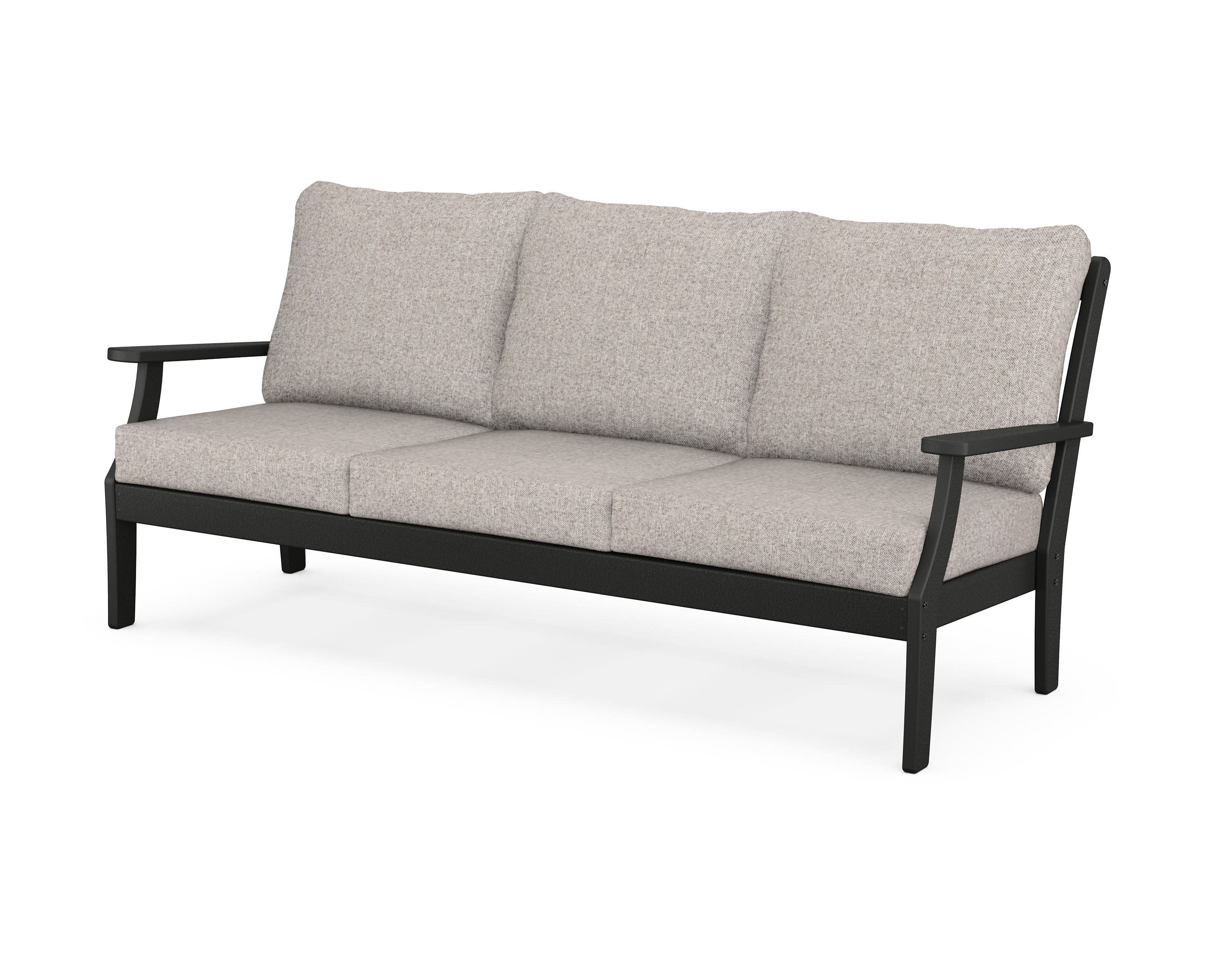 Yacht Club Deep Seating Sofa in Charcoal Black / Weathered Tweed